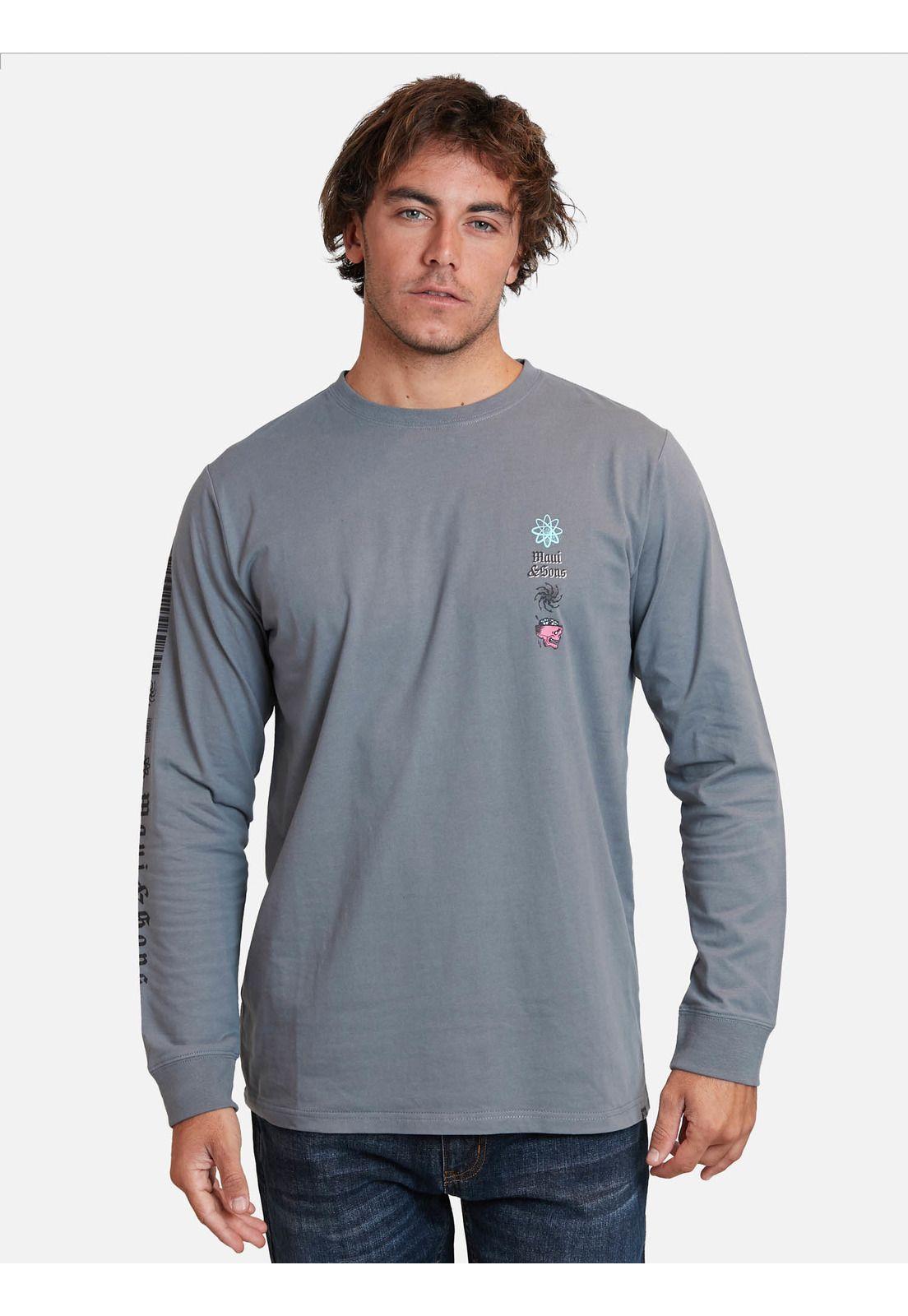 Polera skull punk tees Gris Oscuro Hombre Maui And Sons-0