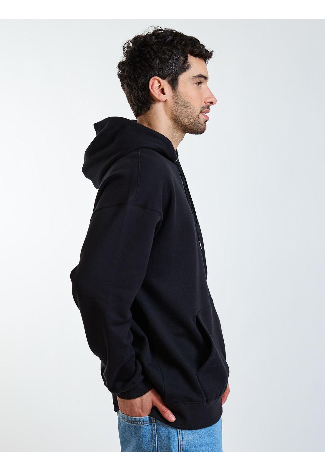 Poleron Canguro Script Negro Hombre Maui and Sons-2