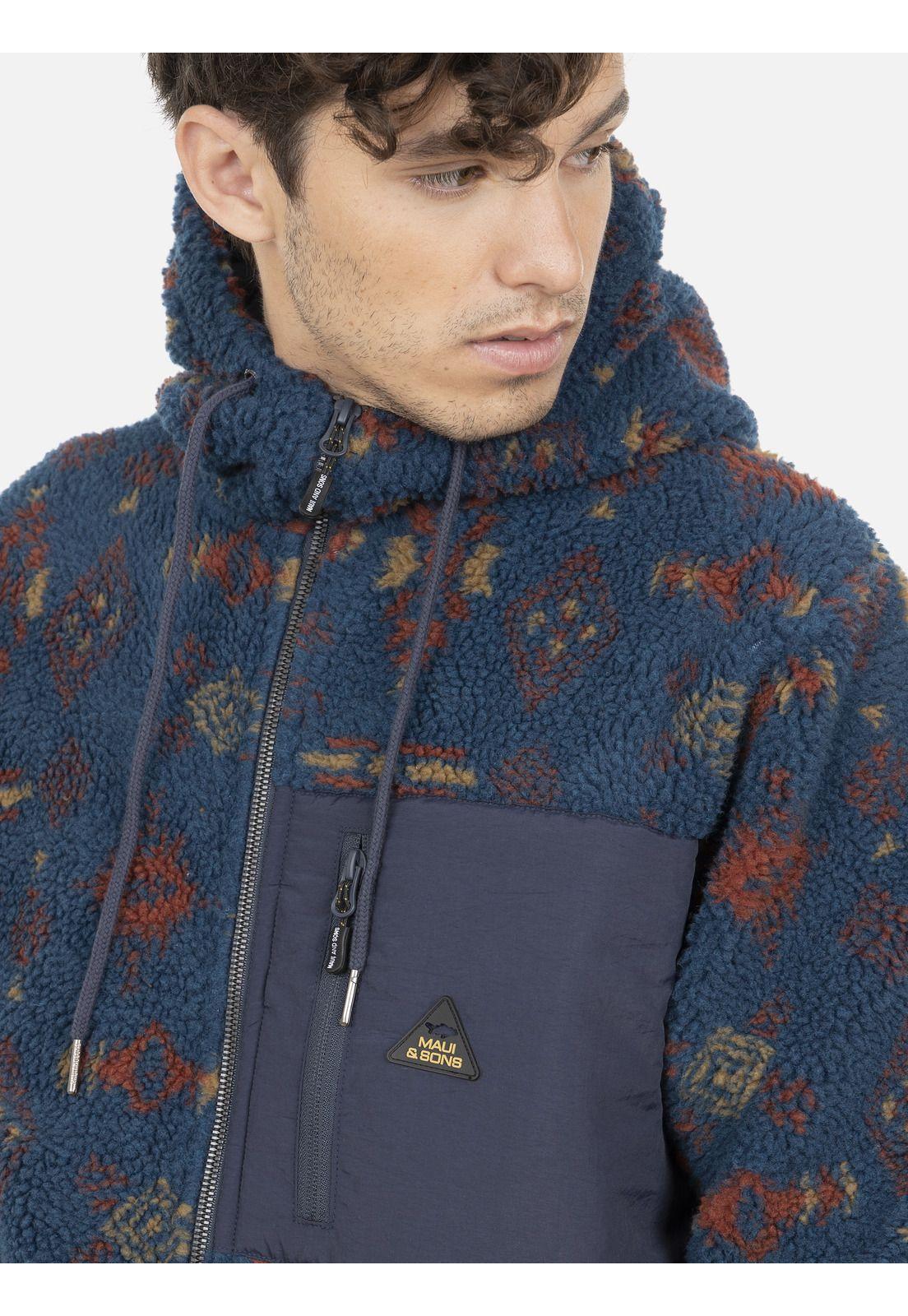 Poleron Fullzipper Hombre 5O345-MI21 Azul Maui and Sons-2