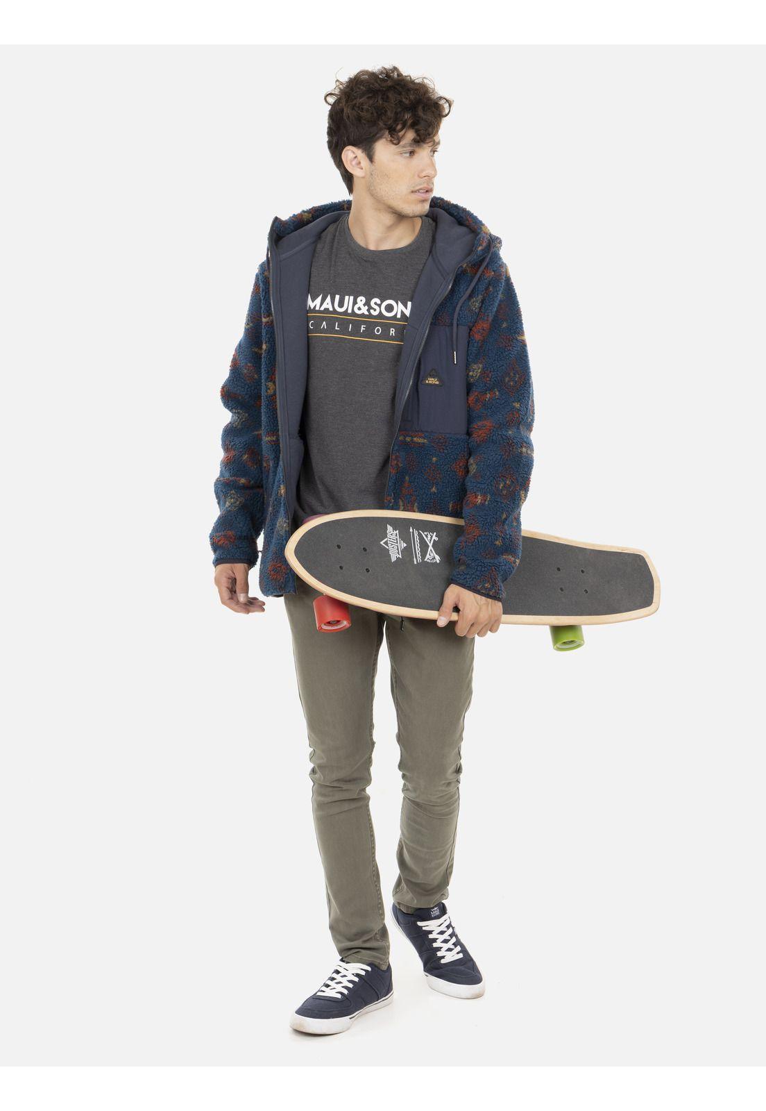 Poleron Fullzipper Hombre 5O345-MI21 Azul Maui and Sons-3