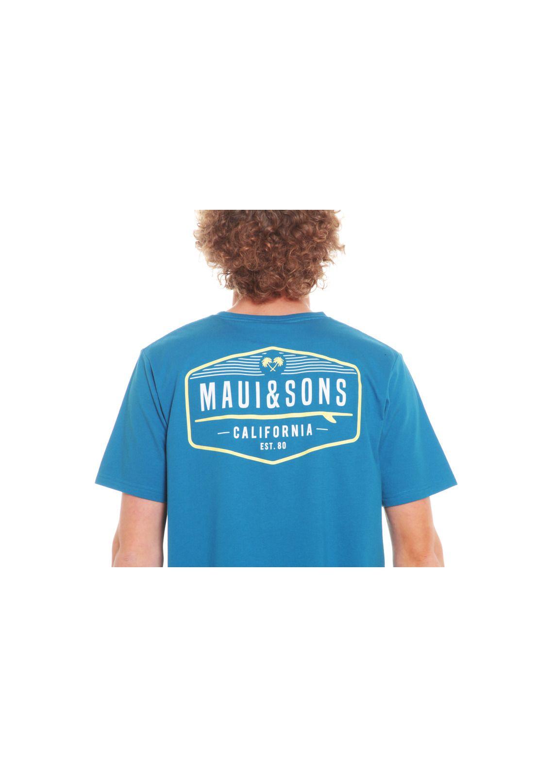 Polera M/C Intermedia Hombre 5P169-MV20 Azul Maui and Sons-1