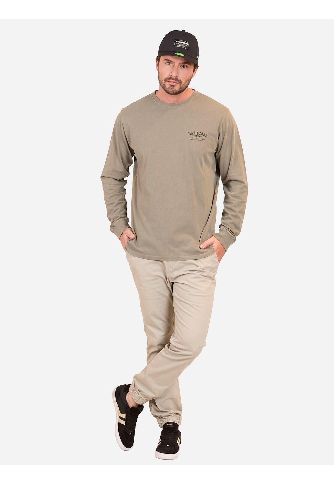 Polera ML Venice Beach Hombre Verde Maui And Sons-3