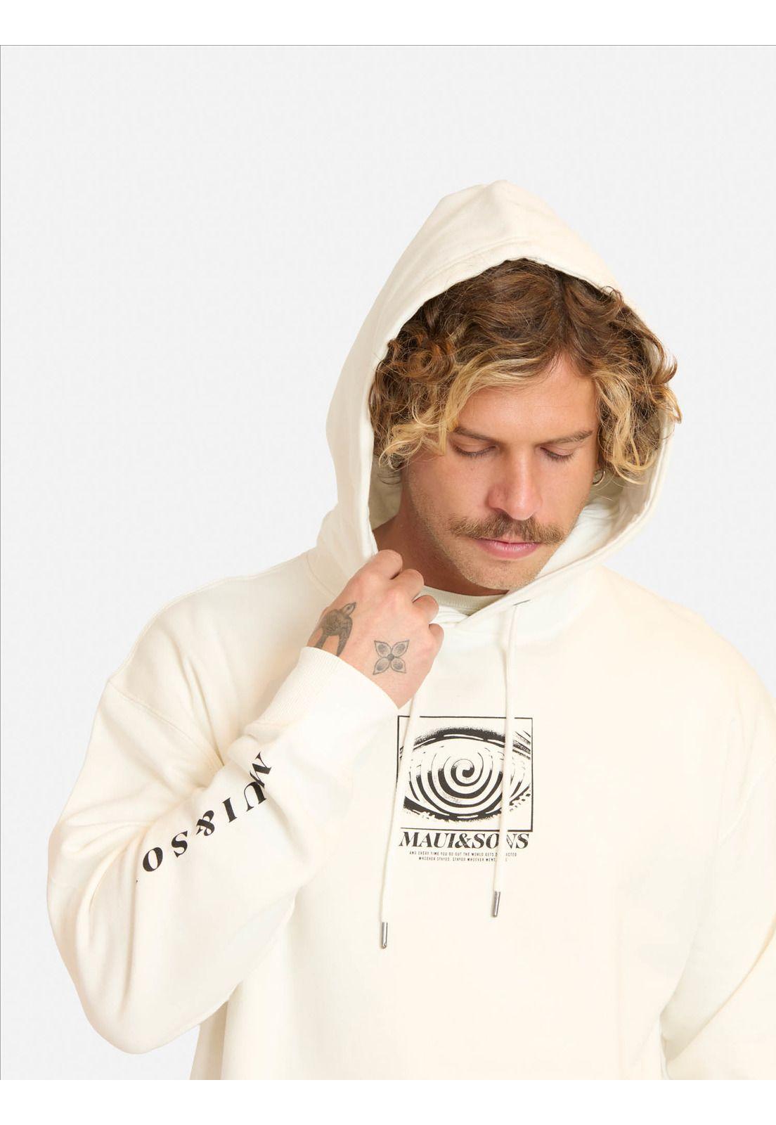 Poleron Canguro Soloria Blanco Hombre Maui And Sons-2