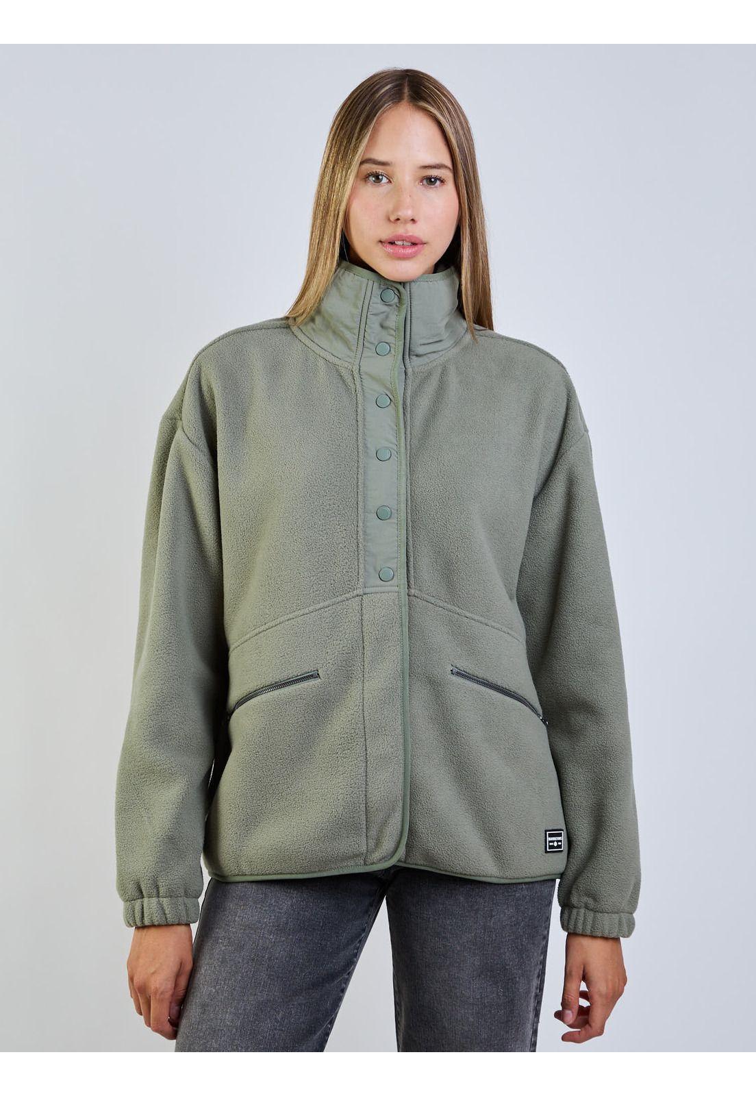 Poleron Polar Silver Green Verde Mujer Maui And Sons-4