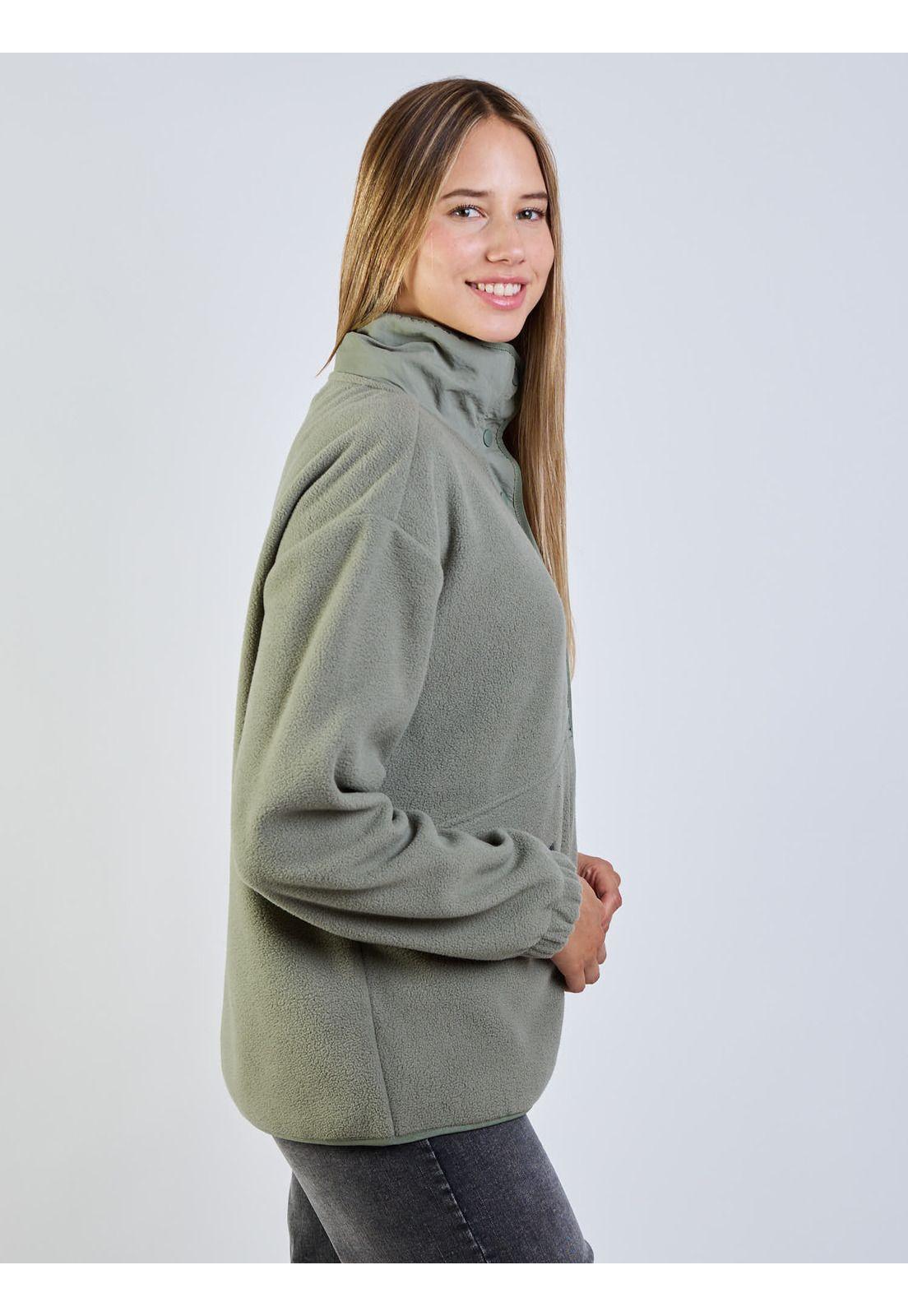 Poleron Polar Silver Green Verde Mujer Maui And Sons-6