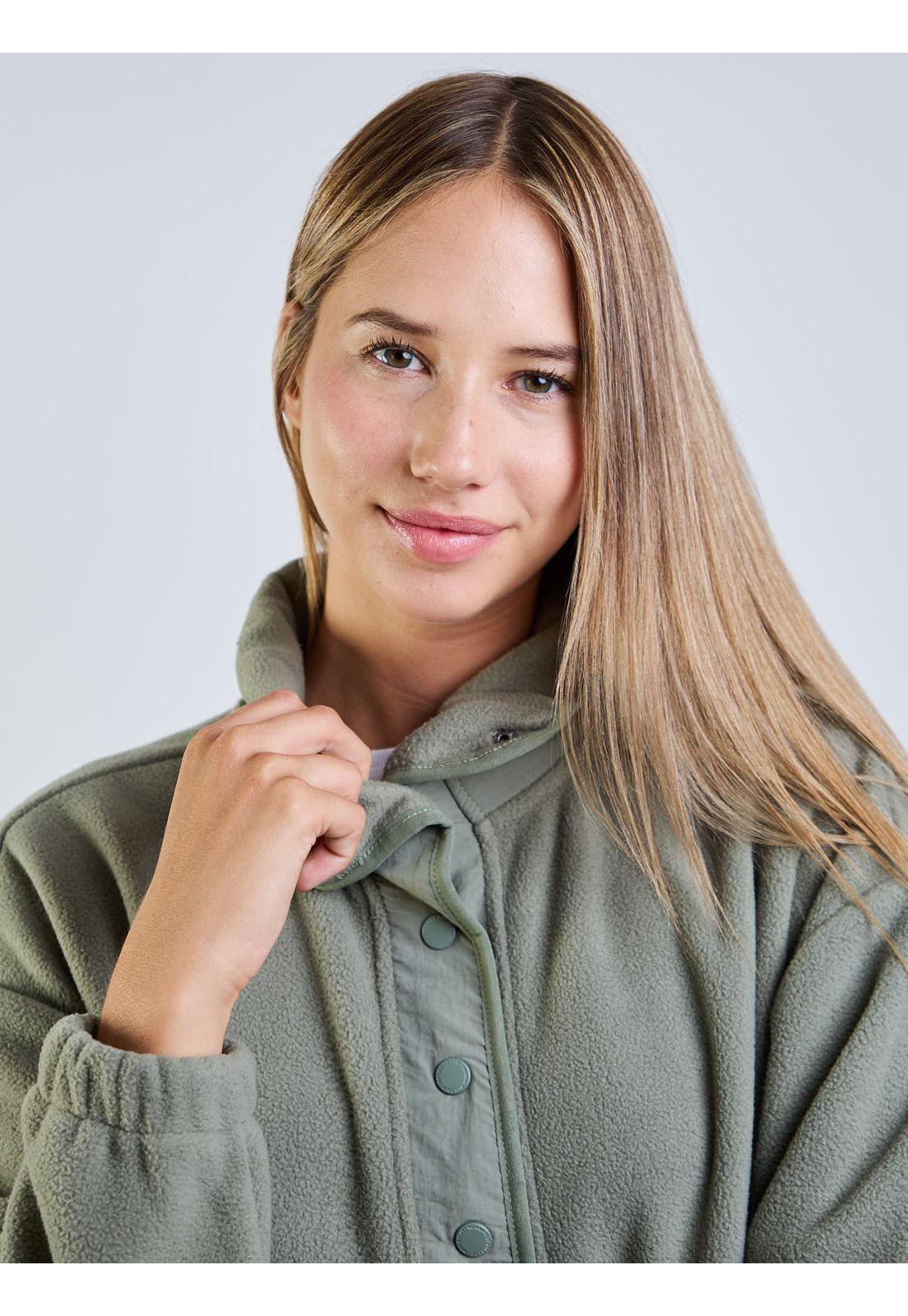 Poleron Polar Silver Green Verde Mujer Maui And Sons-7