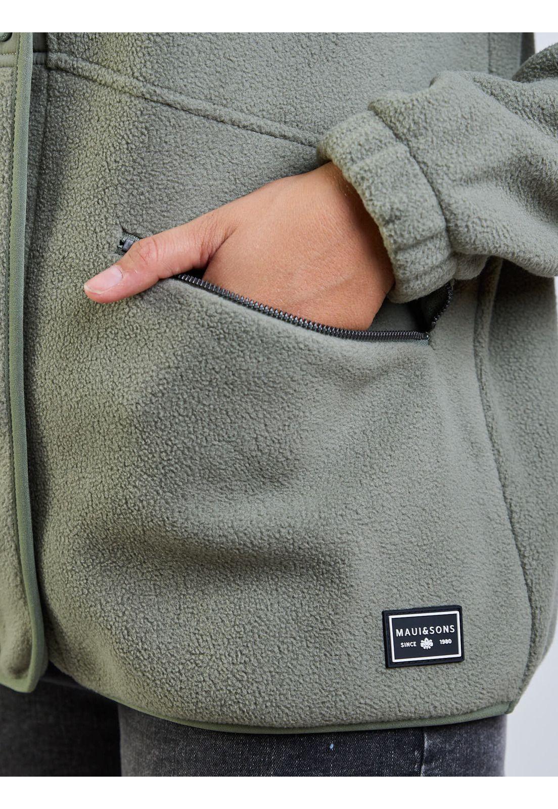 Poleron Polar Silver Green Verde Mujer Maui And Sons-8