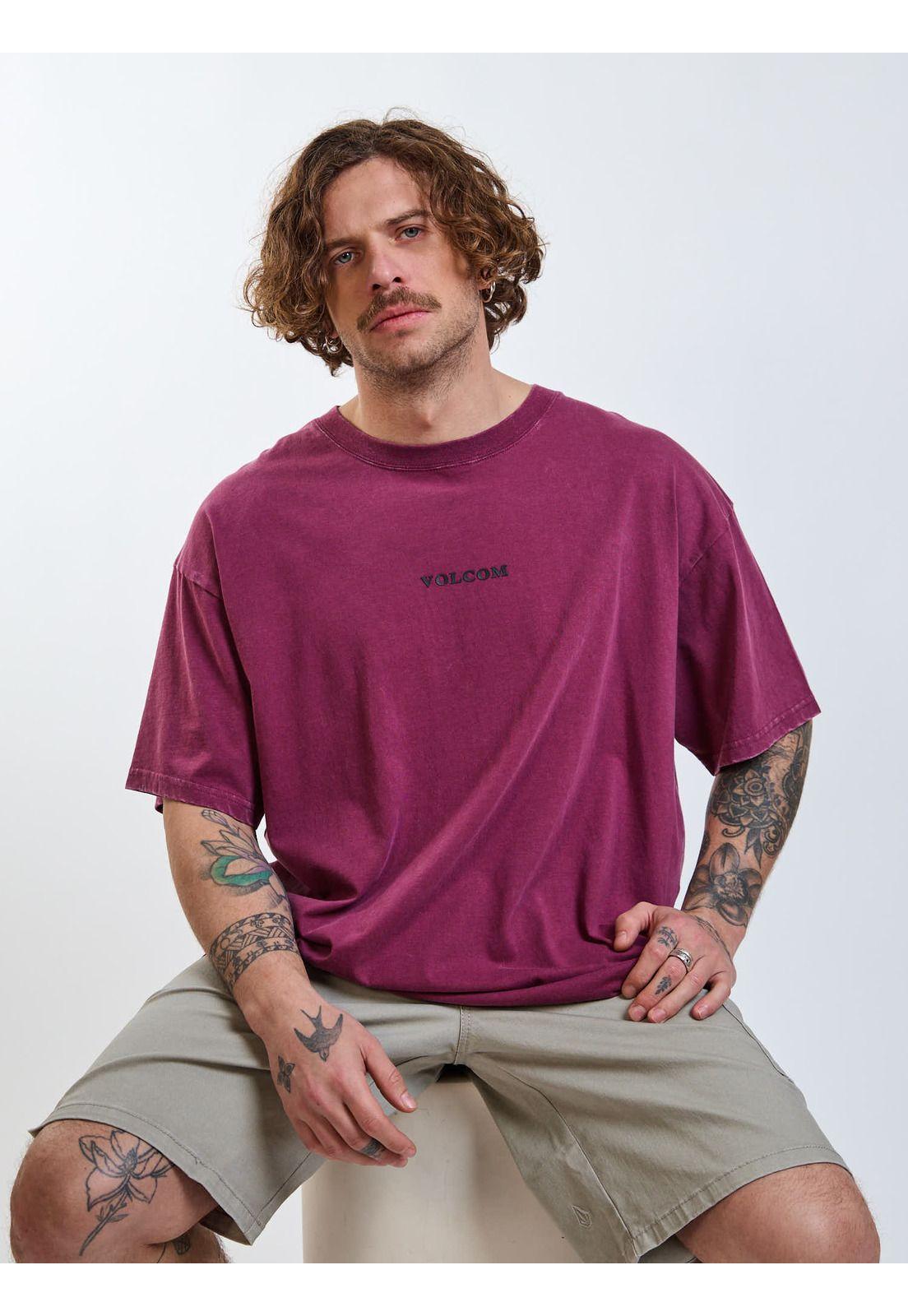 Polera Oversize Lad Stone Burdeo Hombre Volcom-6