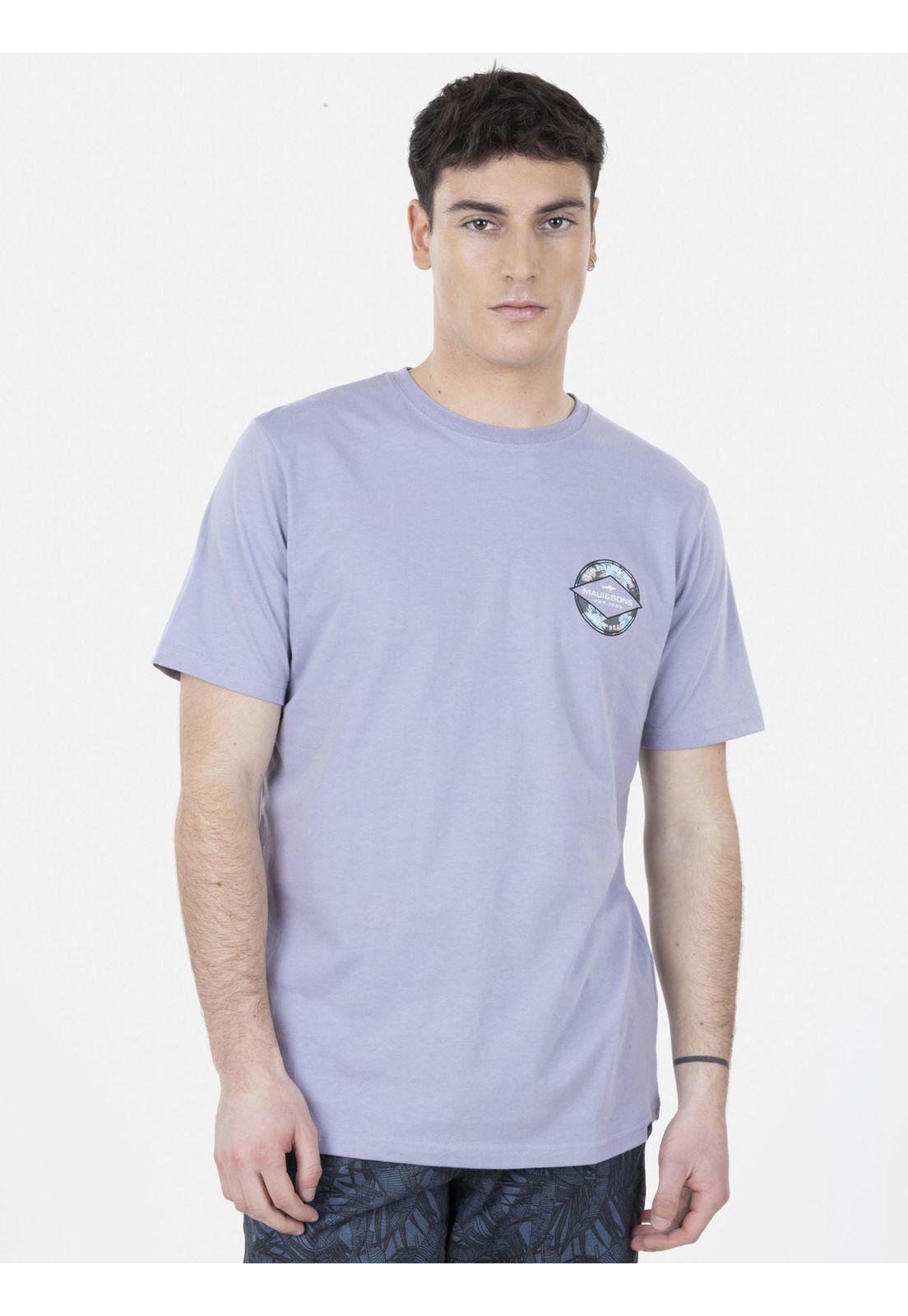 Polera SHIELD HIBISCUS Hombre Morado Maui and Sons-0