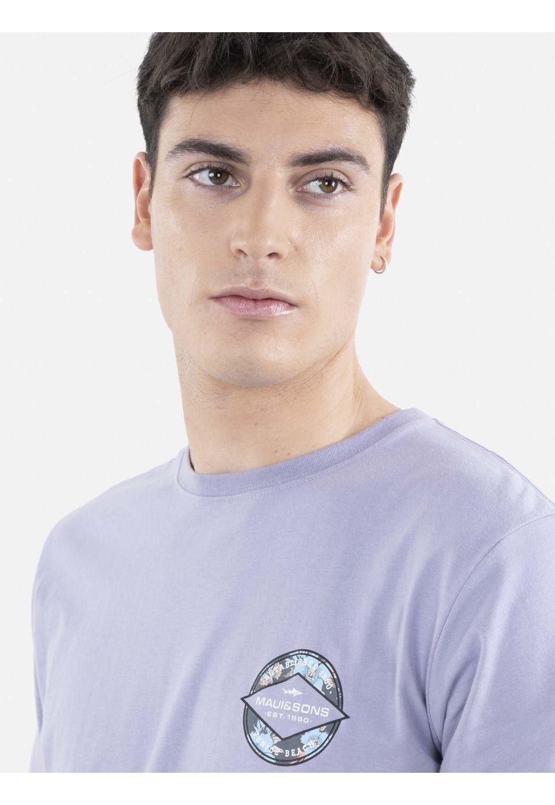 Polera SHIELD HIBISCUS Hombre Morado Maui and Sons-2