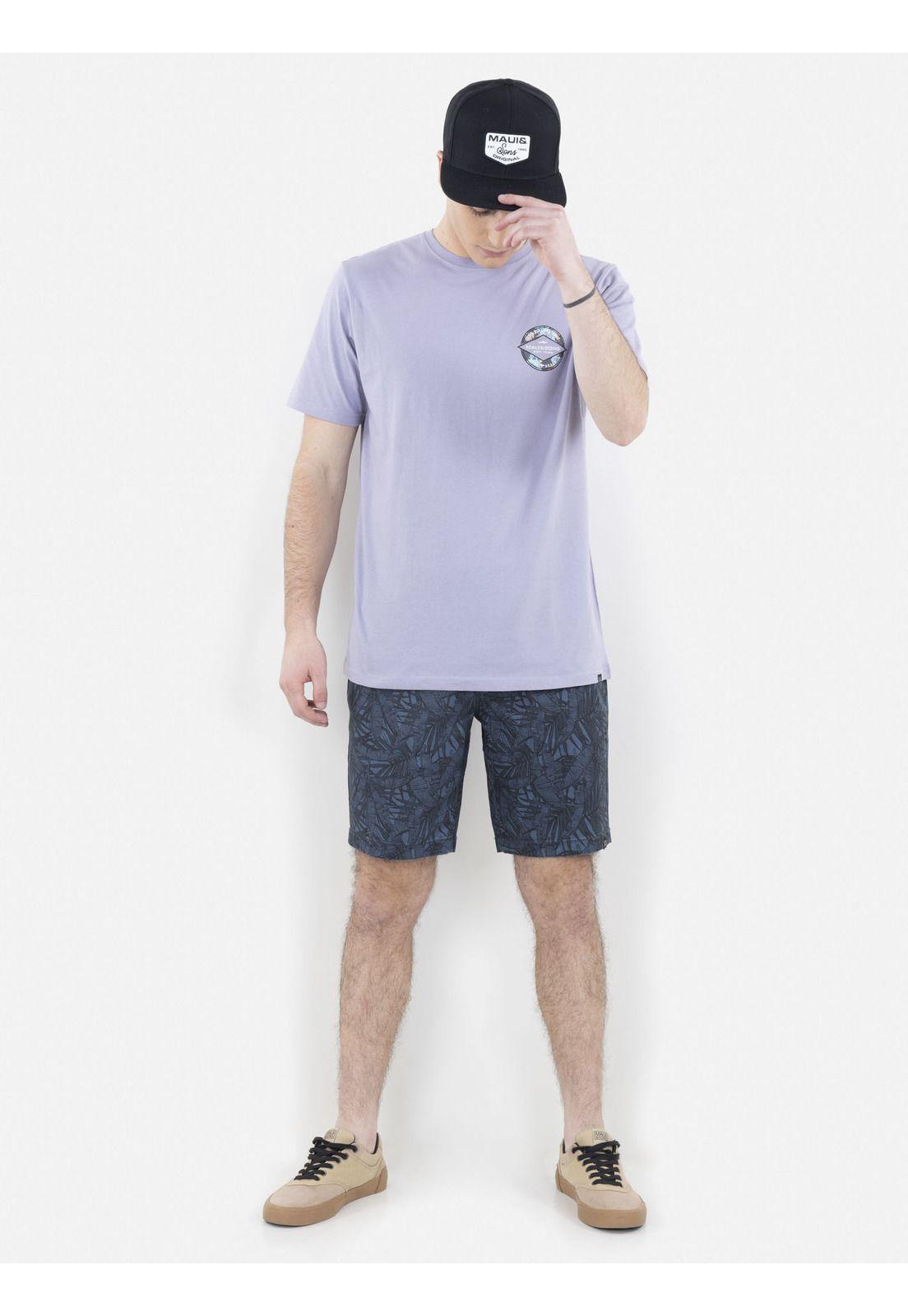 Polera SHIELD HIBISCUS Hombre Morado Maui and Sons-3