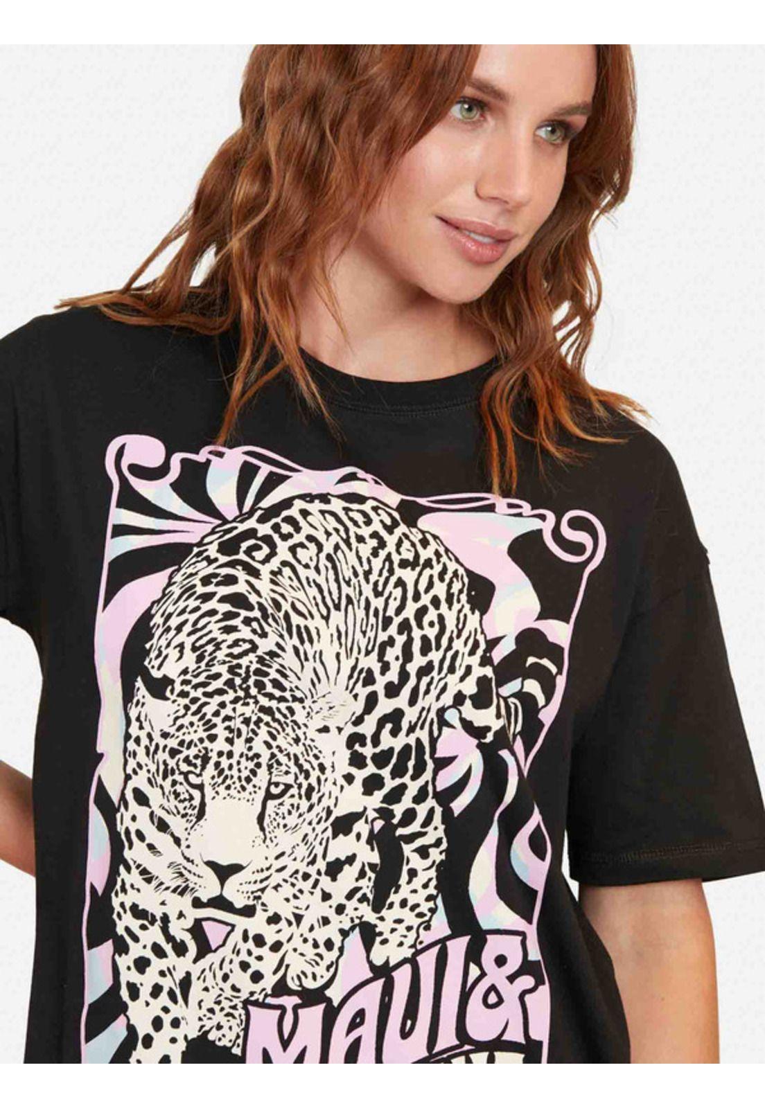 Polera Magic Tiger Mujer Negro Maui And Sons-2