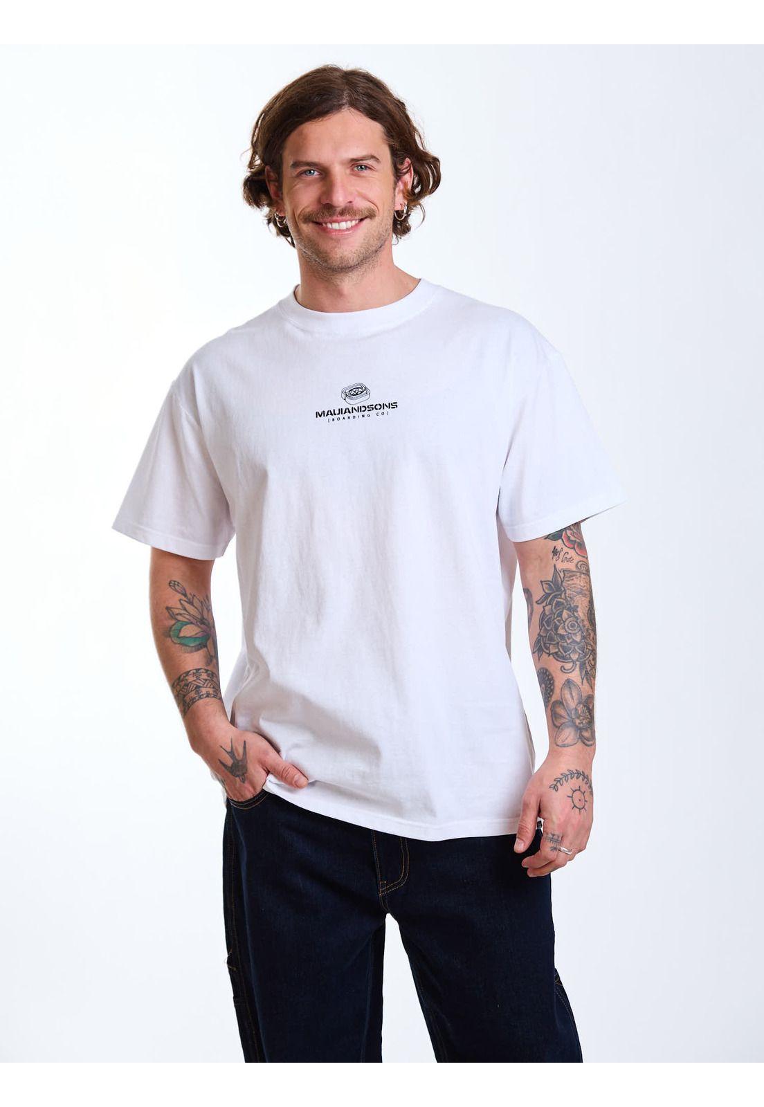 Polera MC Oversize Retro Blanco Hombre Maui and Sons-5