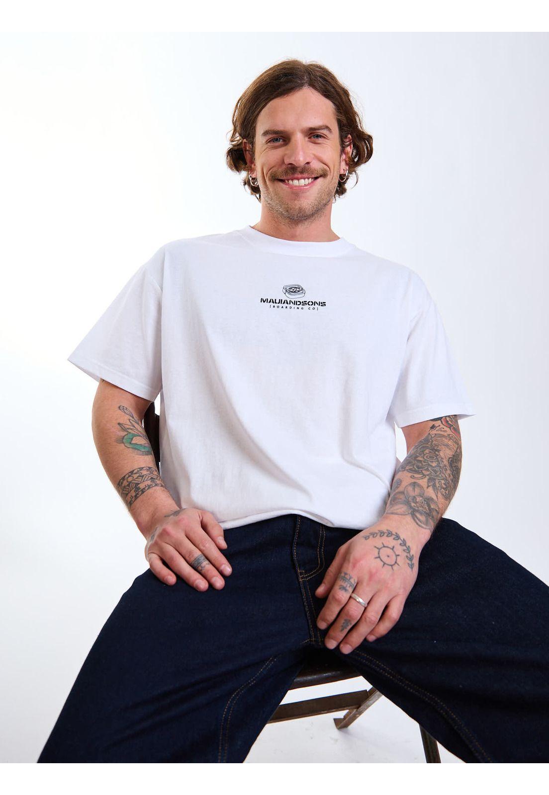 Polera MC Oversize Retro Blanco Hombre Maui and Sons-6