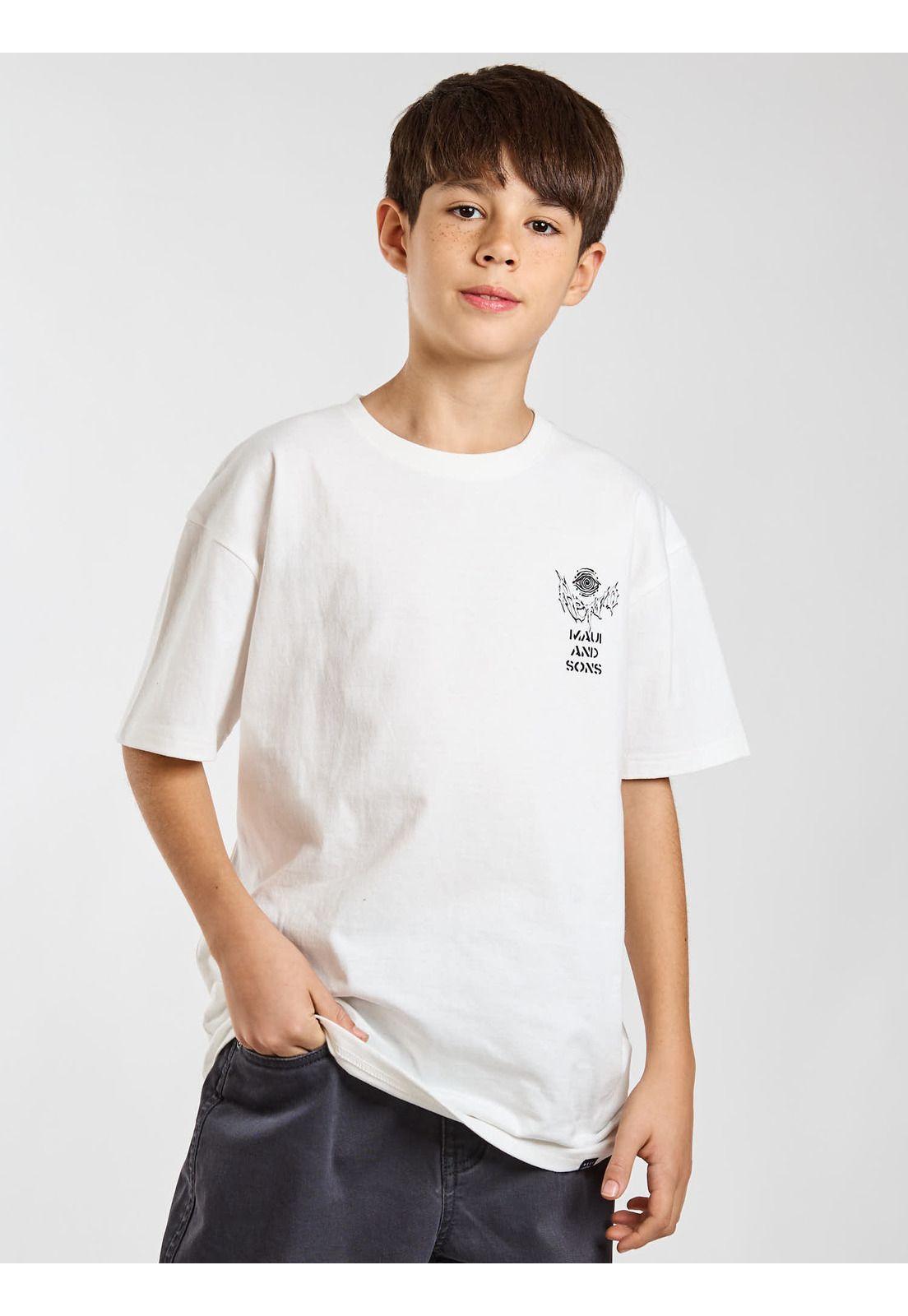 Polera MC Aqua Blanco Infantil Maui and Sons-6