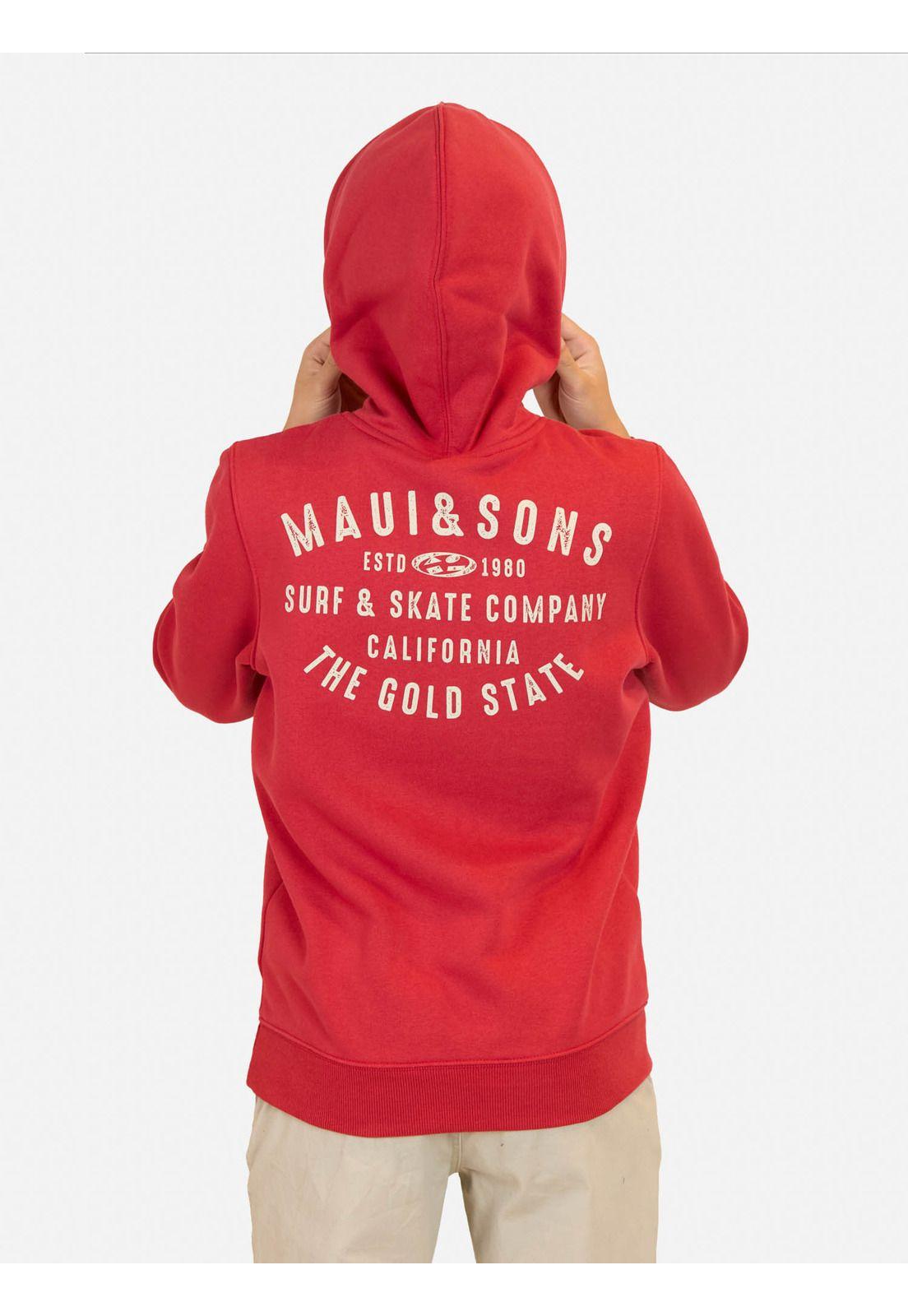 Poleron Canguro Beach Rojo Infantil Maui And Sons-1