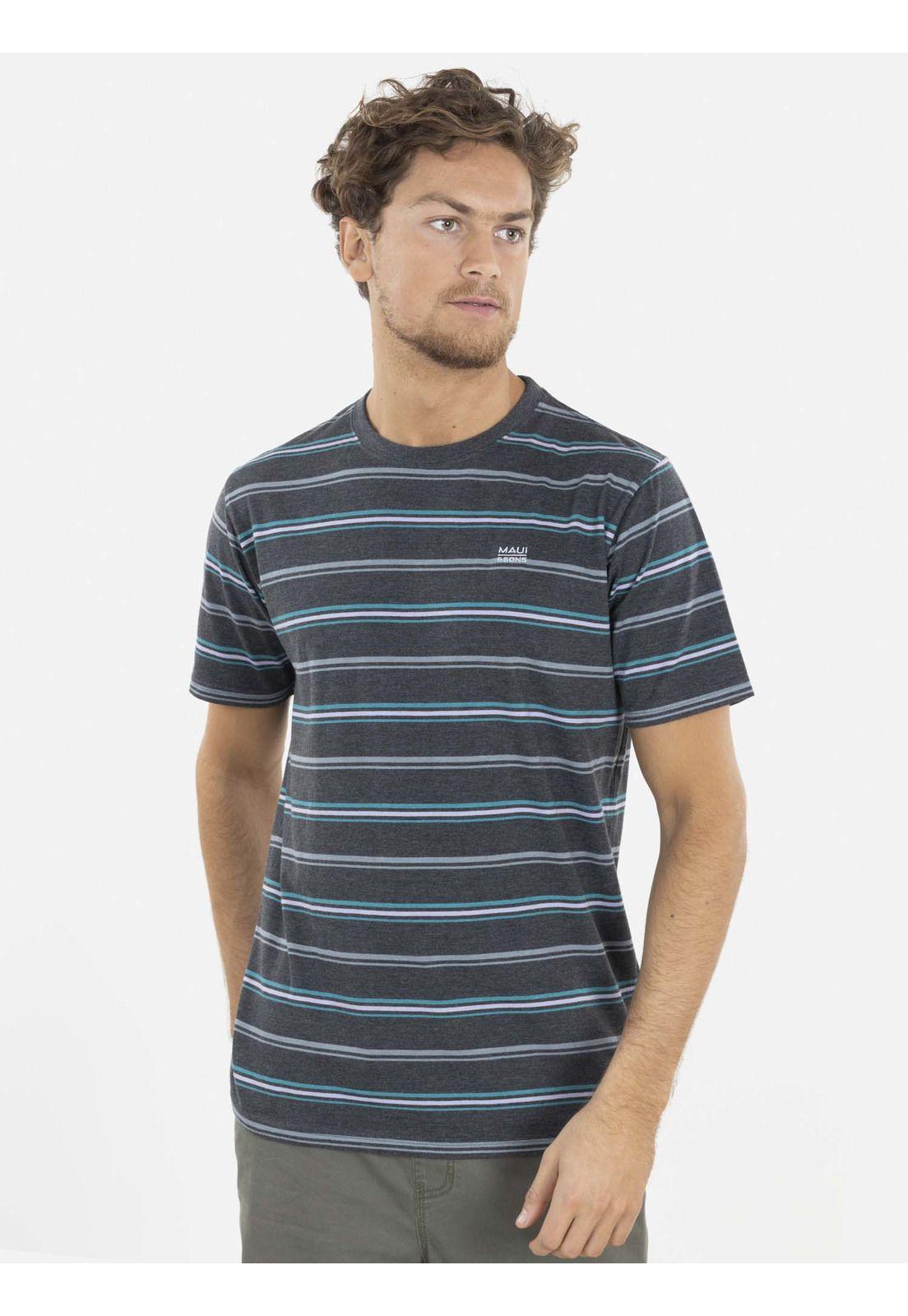 Polera YARN DYE Hombre Negro Maui and Sons-0