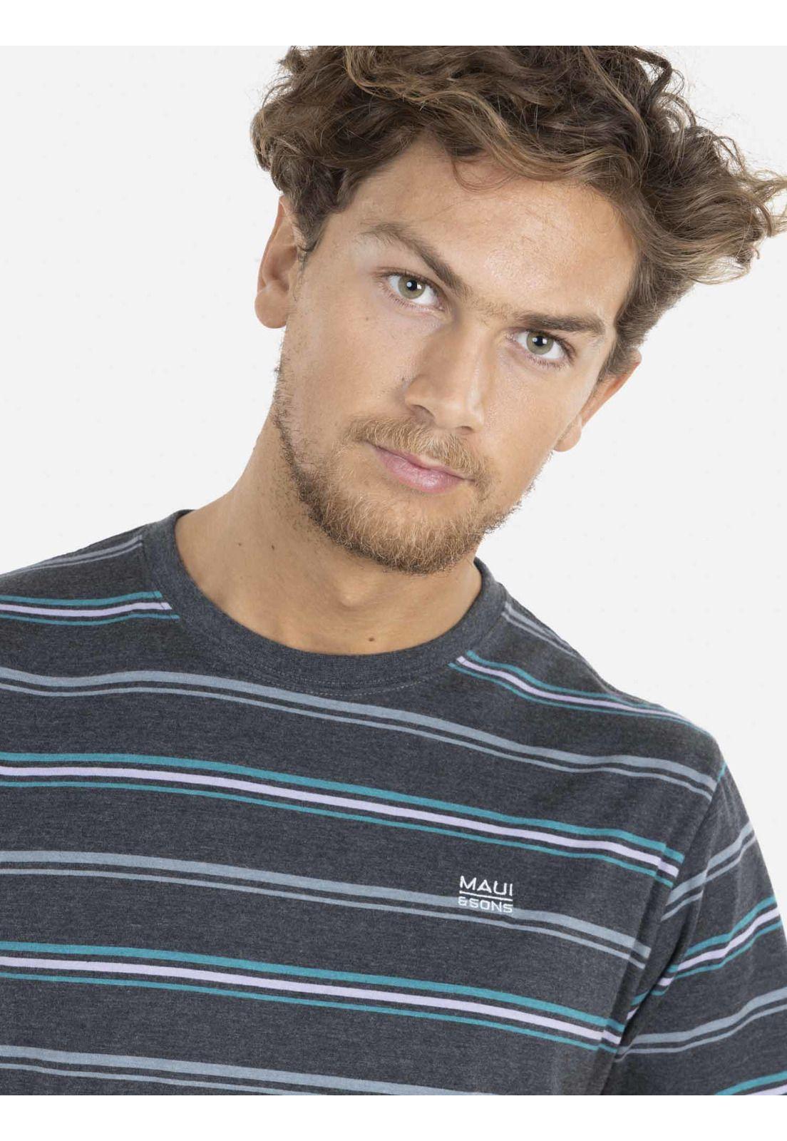 Polera YARN DYE Hombre Negro Maui and Sons-2