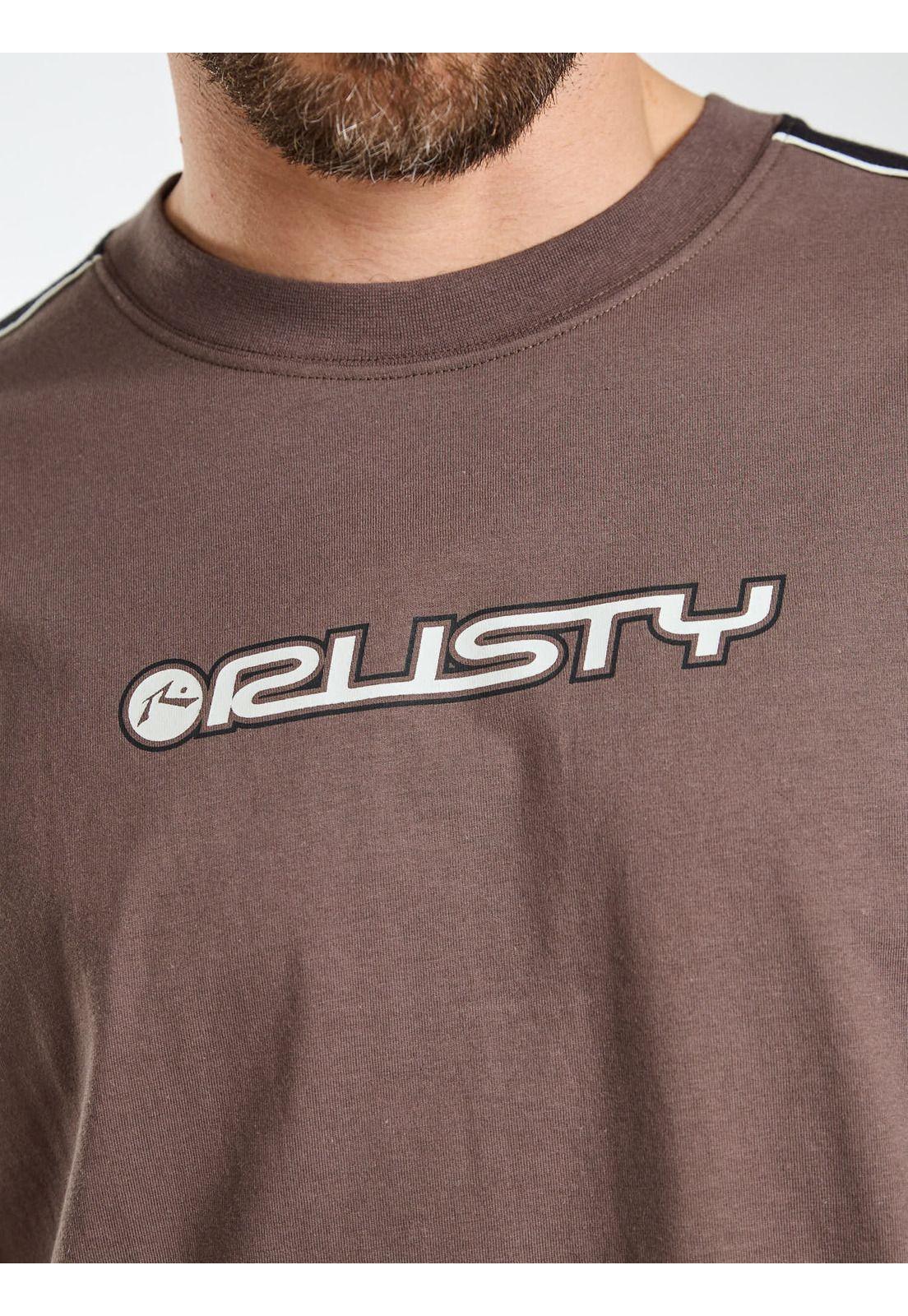 Polera Oversize Lexip Café Hombre Rusty-4