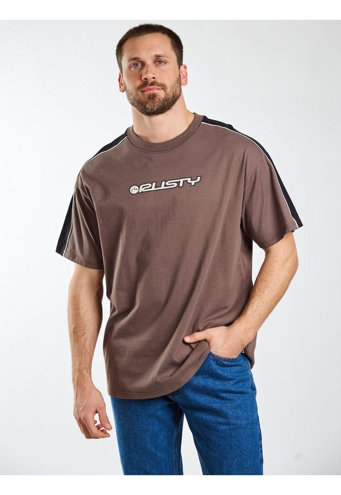 Polera Oversize Lexip Café Hombre Rusty-5