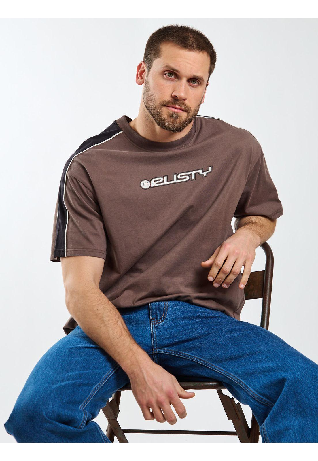 Polera Oversize Lexip Café Hombre Rusty-6