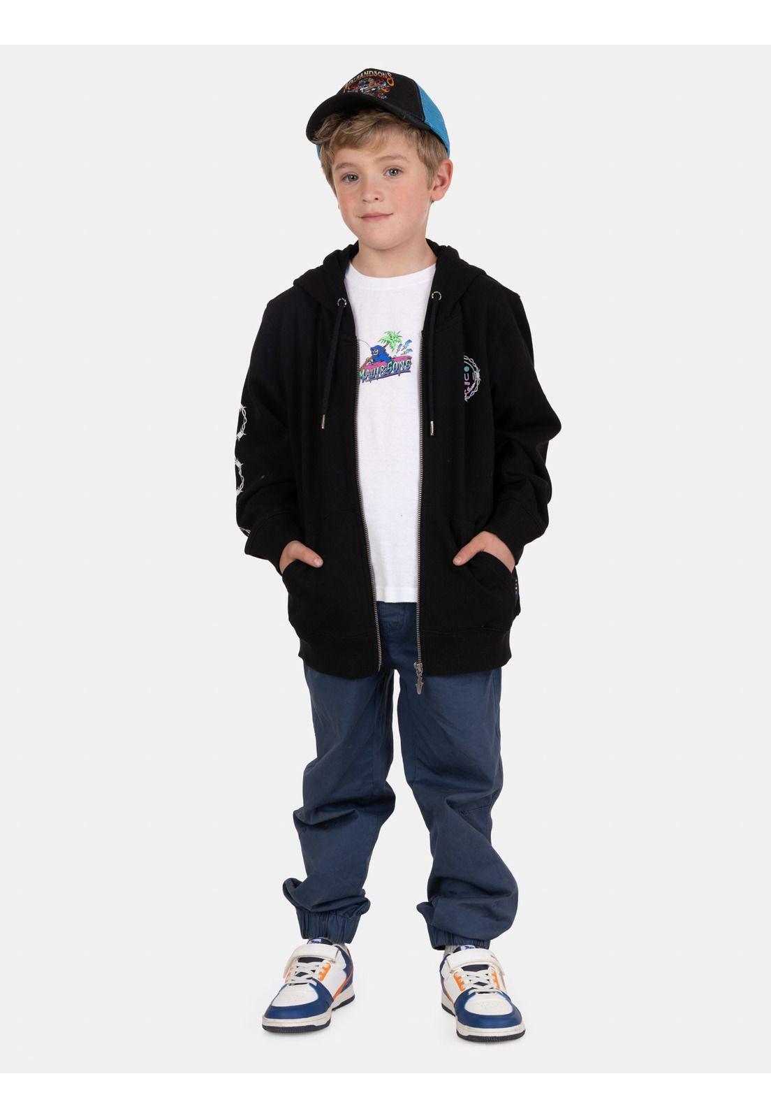 Poleron FZ Kohana Negro Infantil Maui And Sons-3