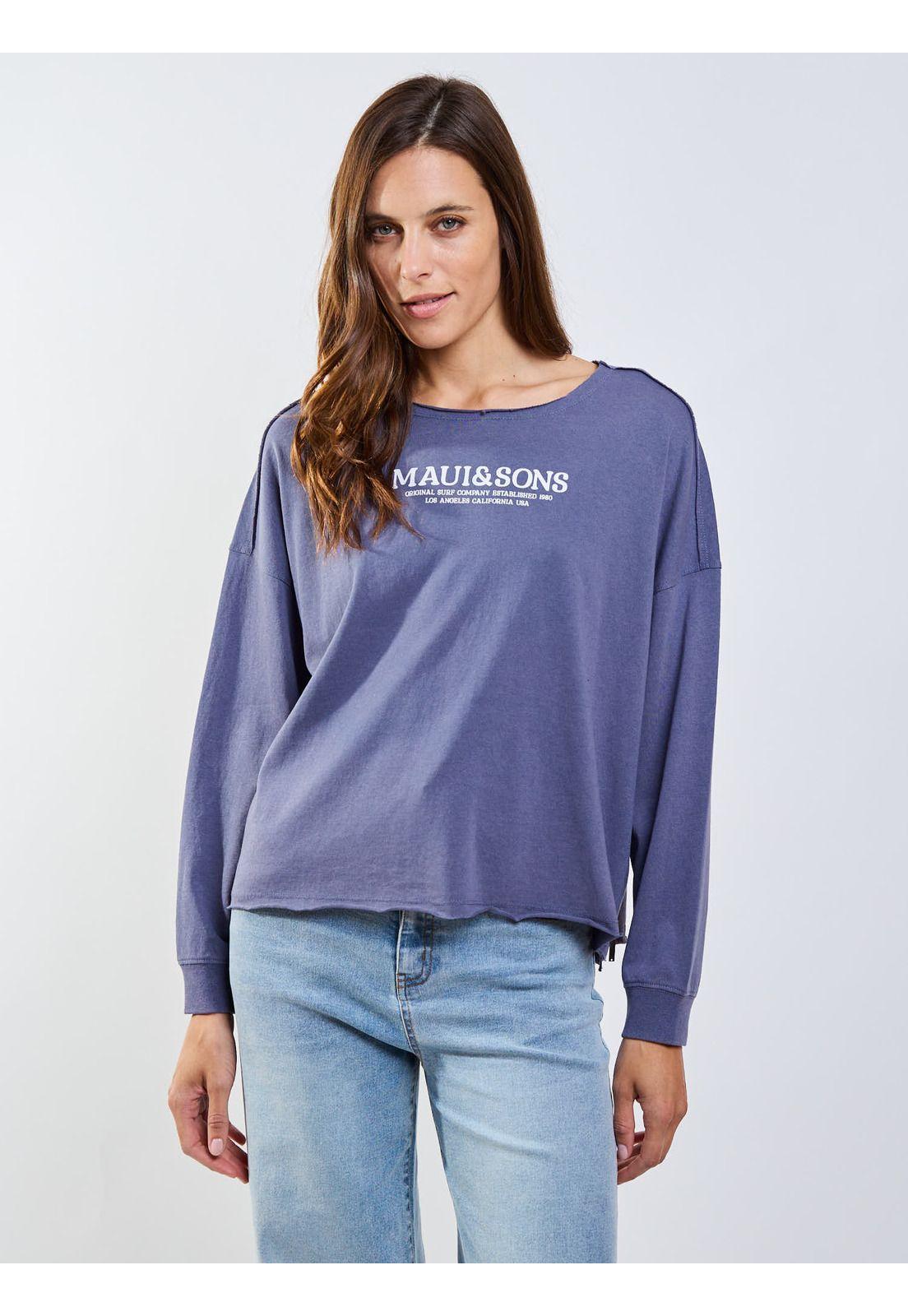 Polera ML Gorgoña Azul Mujer Maui And Sons-0