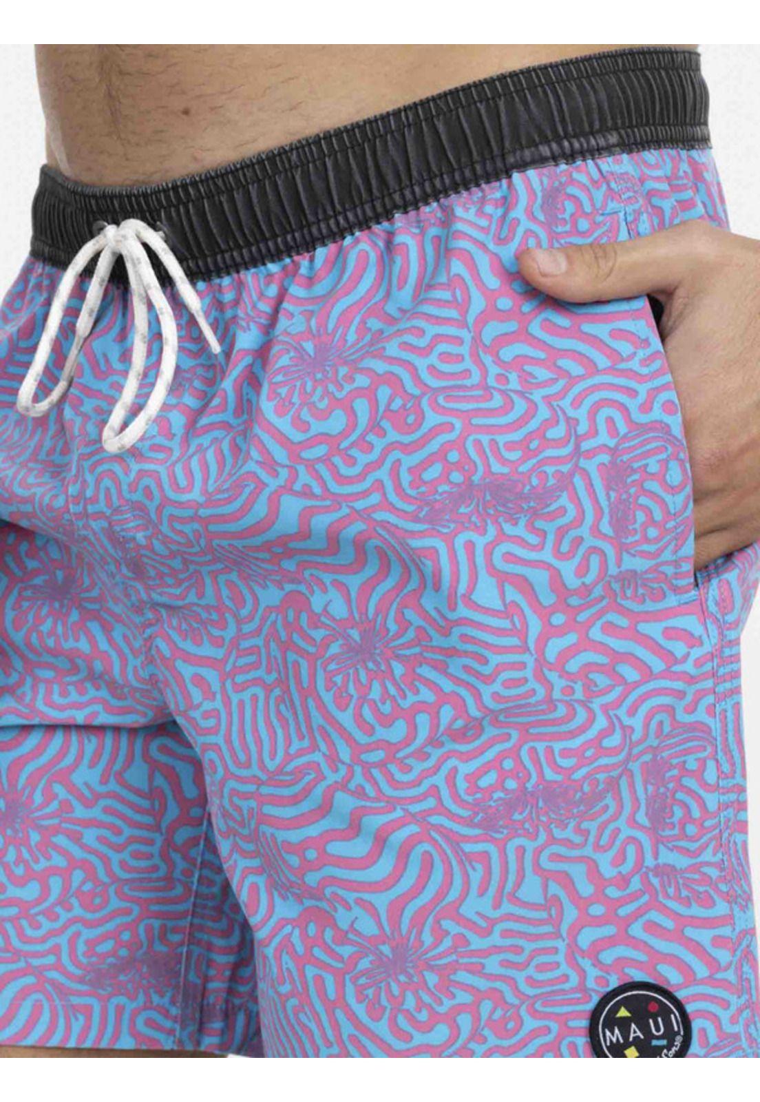 Traje de Baño Stretch PSYCHEDELIC ELASTIC WAIST  Hombre Multicolor Maui and sons-2
