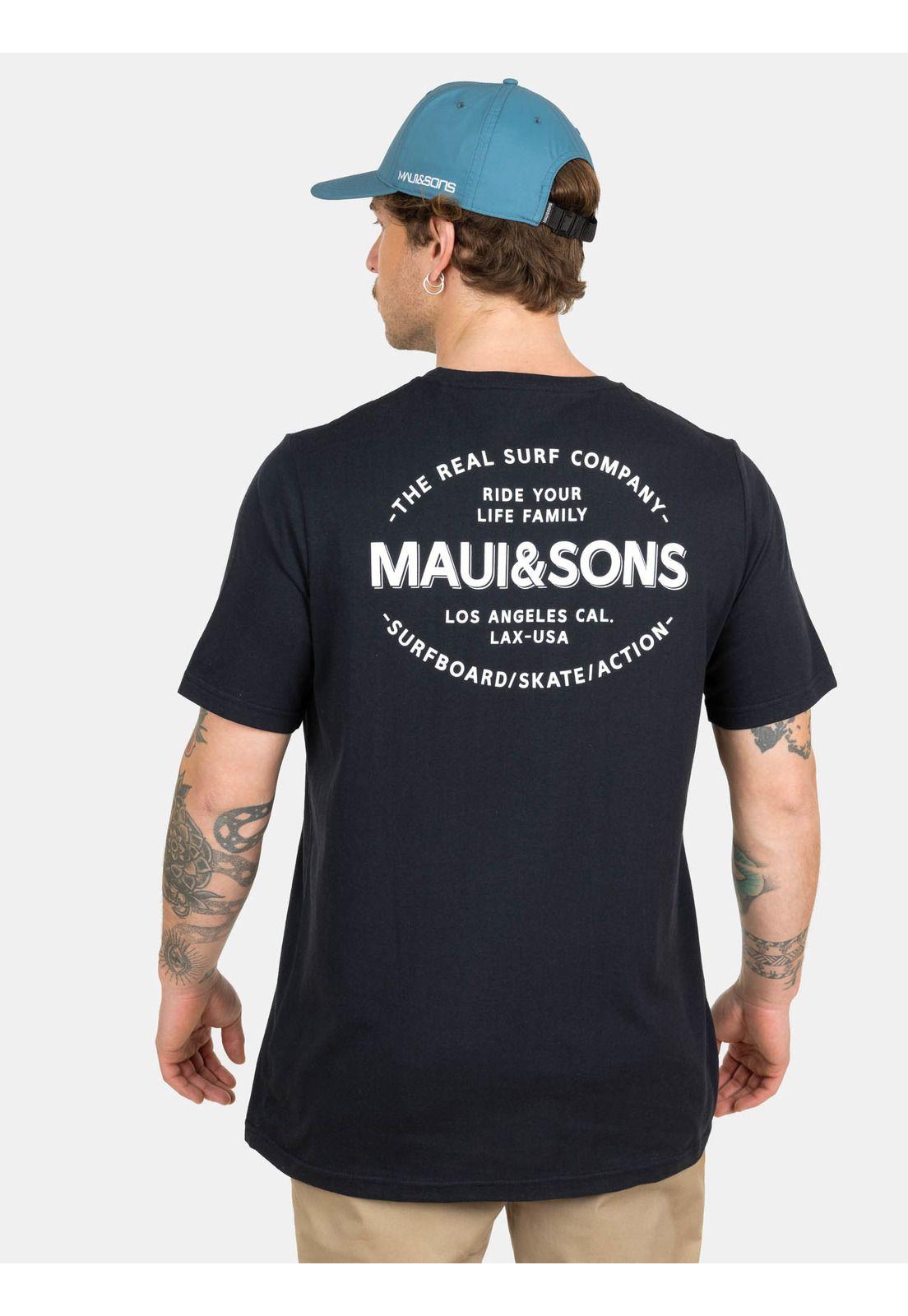 Polera MC Surf Skate Action Negro Hombre Maui And Sons-1