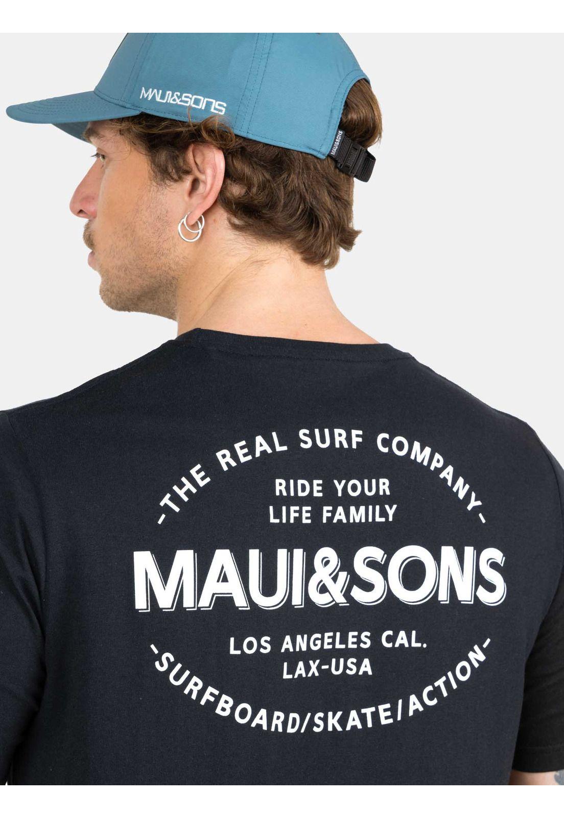 Polera MC Surf Skate Action Negro Hombre Maui And Sons-3