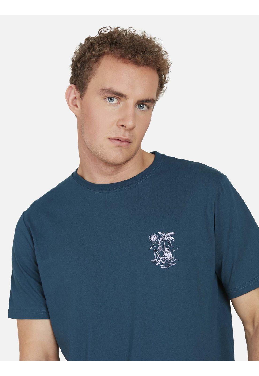 Polera SKULL RELAX Hombre Azul Maui and Sons-2