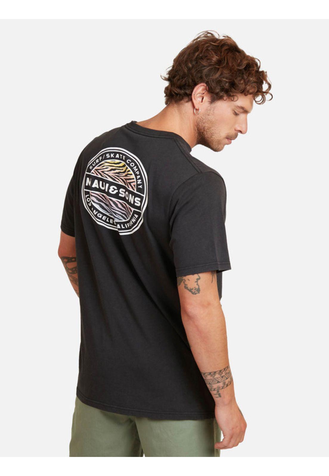 Polera Ovalimal Ss Tee Hombre Negro Maui And Sons-1