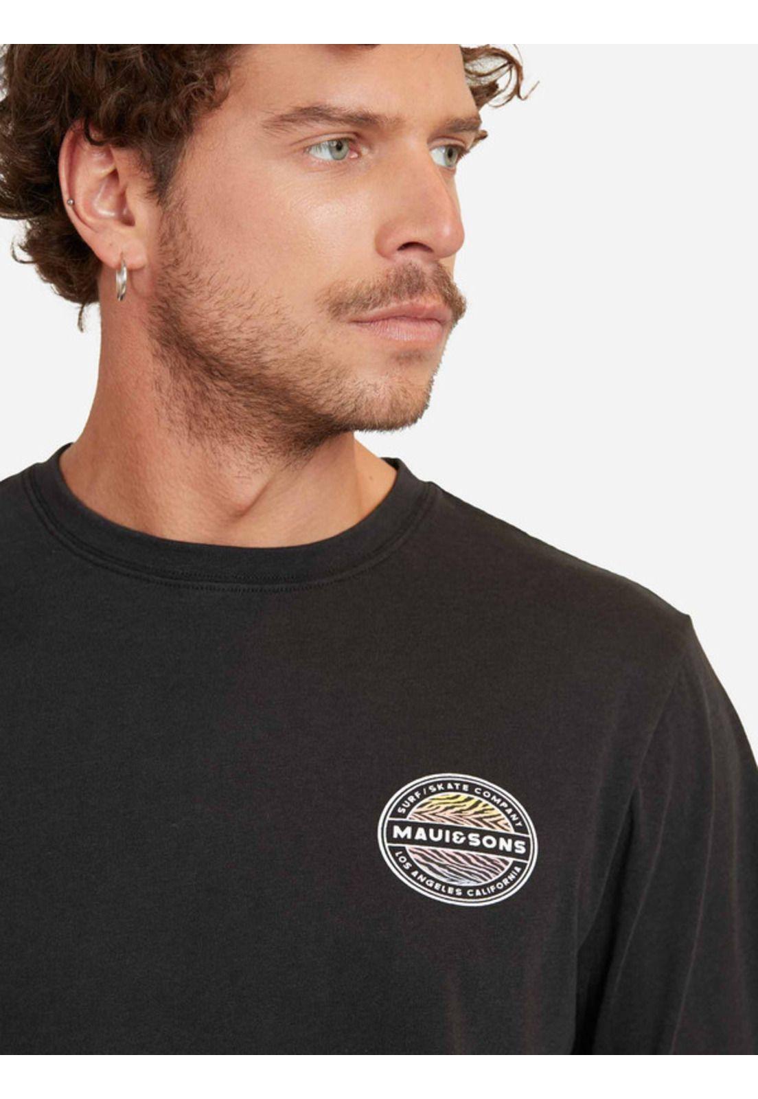 Polera Ovalimal Ss Tee Hombre Negro Maui And Sons-2