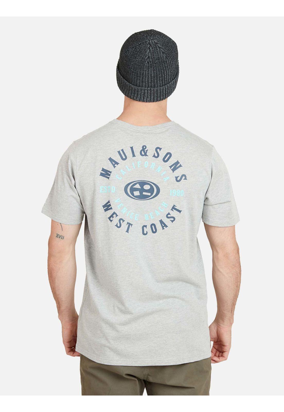 Polera WEST COAST SS TEE Hombre Gris Maui & Sons-1