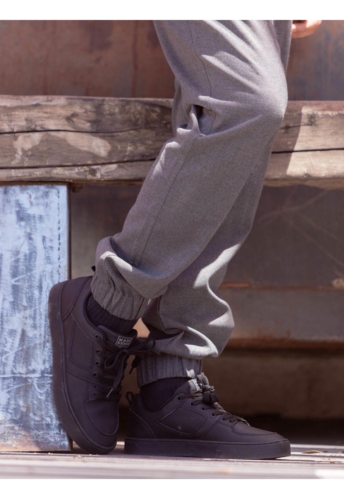 Zapatilla Escolar Drift Negro Hombre Maui and Sons-1