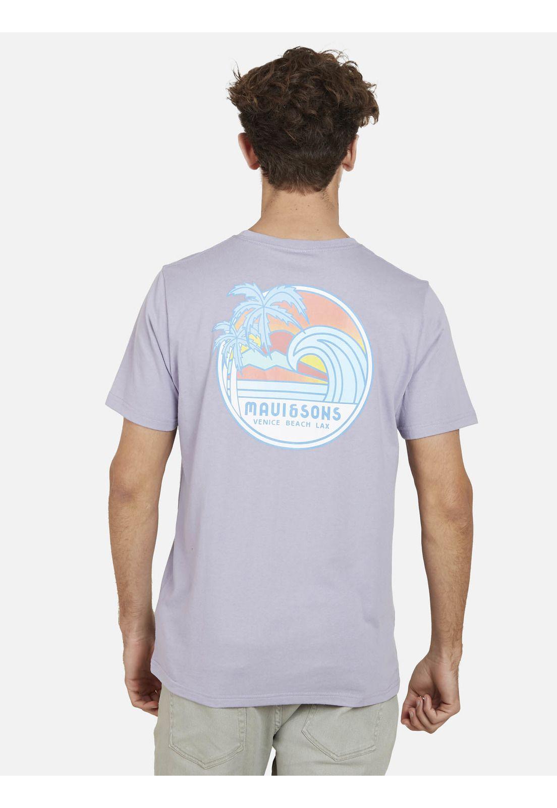 Polera RETRO VENICE Hombre Morado Maui and Sons-1
