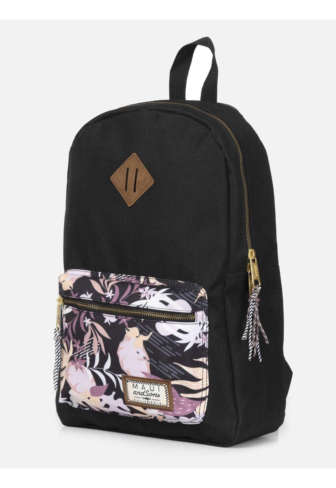 Mochila Escolar Mujer 5AM221-WT22 Negro Maui and Sons-1