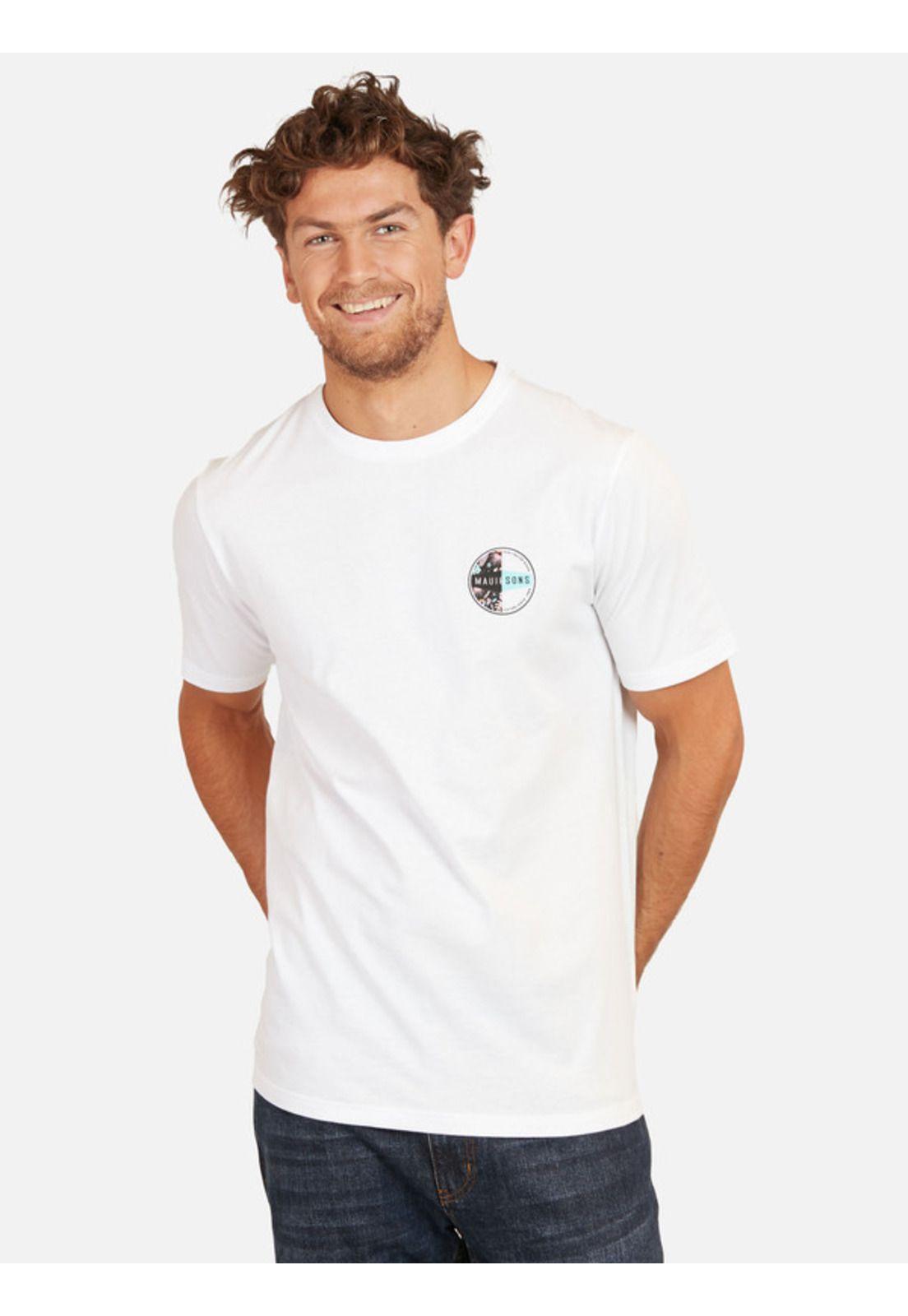 Polera Huntington Beach Tees Organic Hombre Blanco Maui And Sons-0