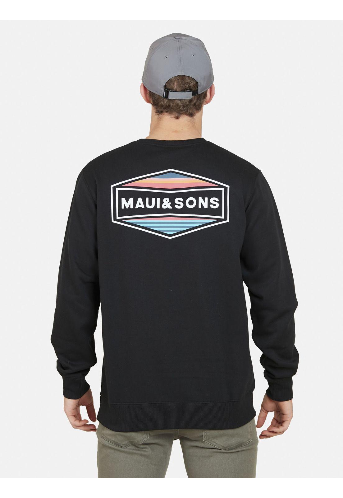 Poleron FLAG MAUI Hombre Negro Maui and Sons-1