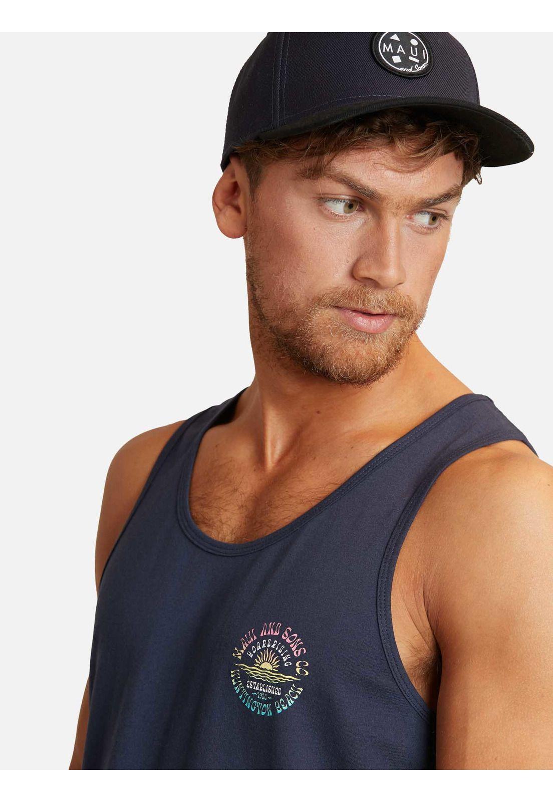 Polera Established 1980 Maui Tanks Hombre Azul Maui And Sons-2
