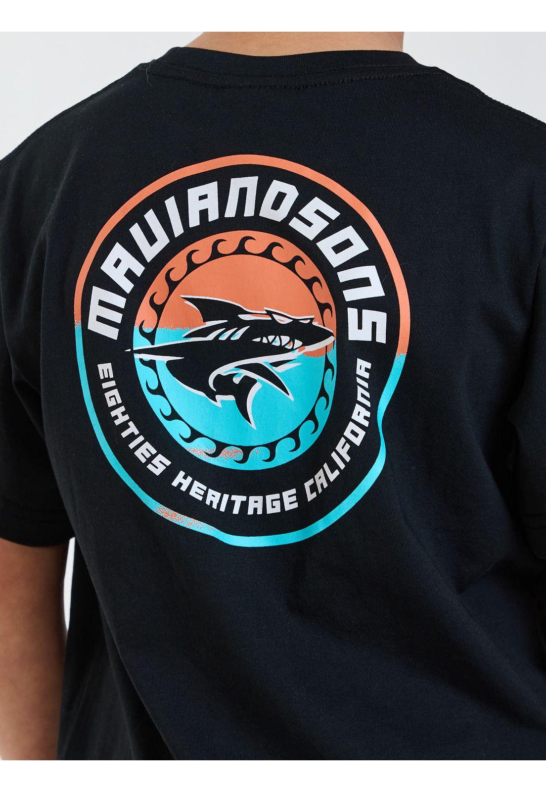 Polera MC Shild Negro Infantil Maui and Sons-3