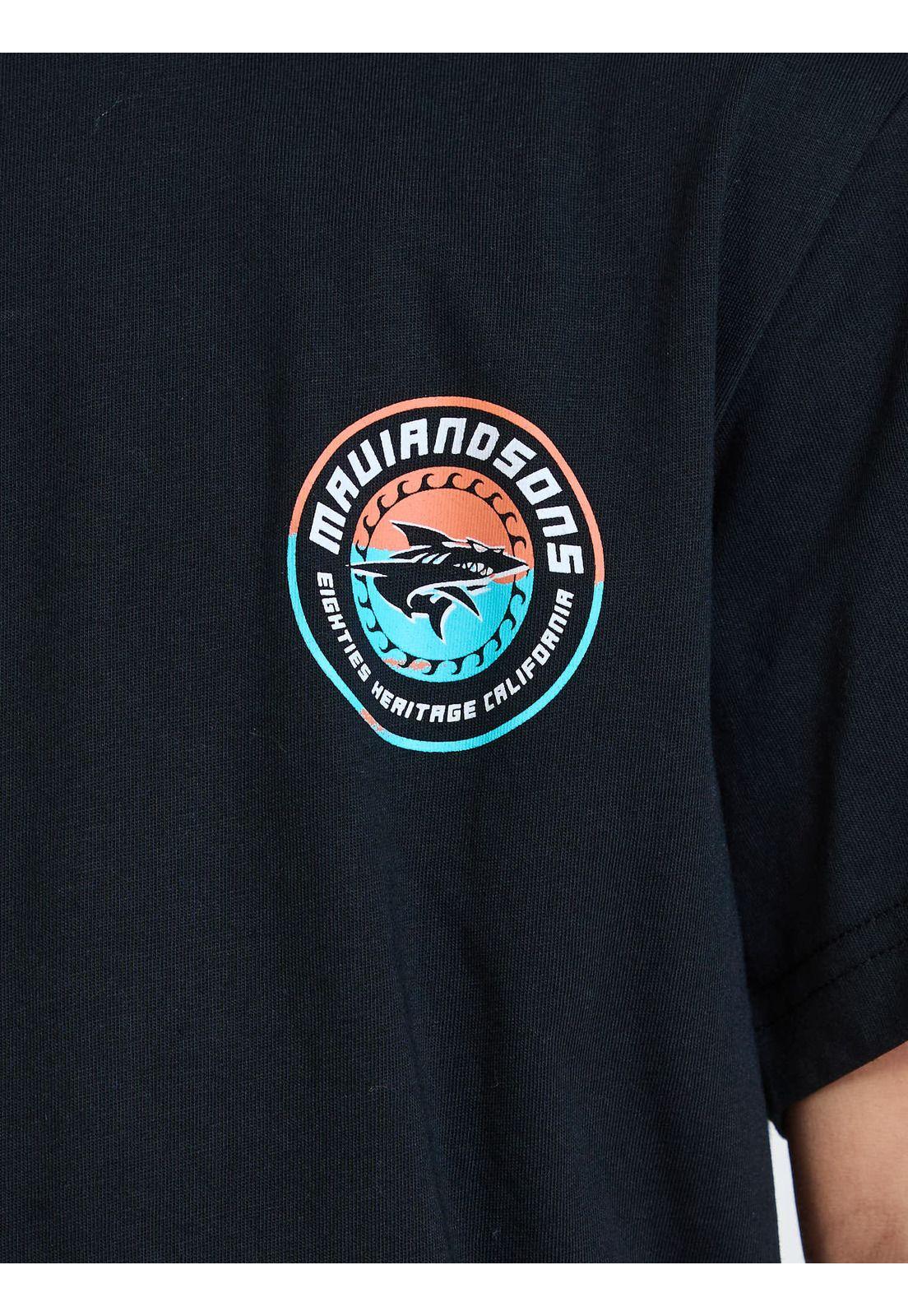 Polera MC Shild Negro Infantil Maui and Sons-5