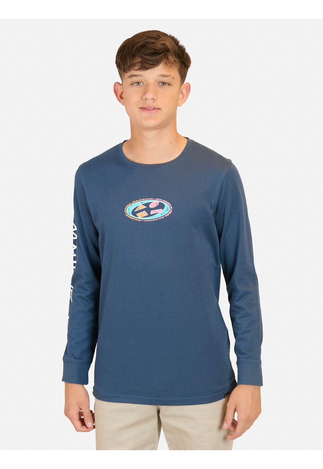 Polera ML Mai Tai Celeste Infantil Maui And Sons-0