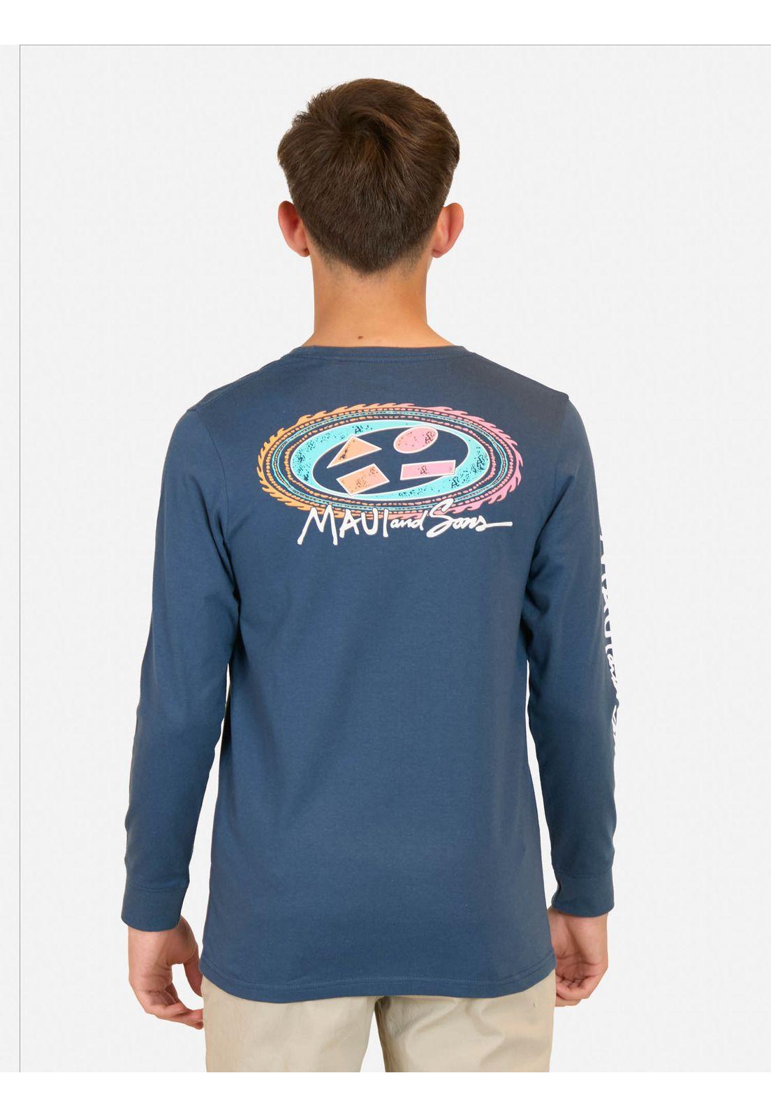 Polera ML Mai Tai Celeste Infantil Maui And Sons-1