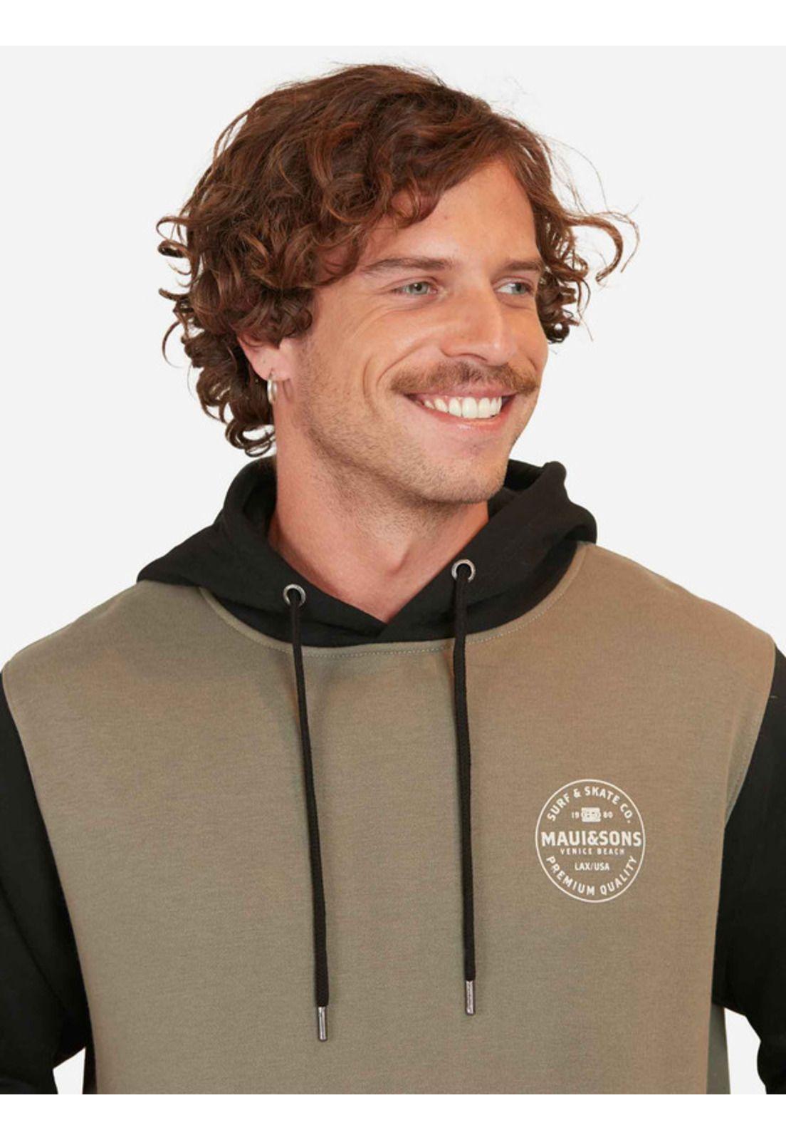 Poleron Surf And Skate Co. Hoodies Hombre Verde Maui And Sons-0