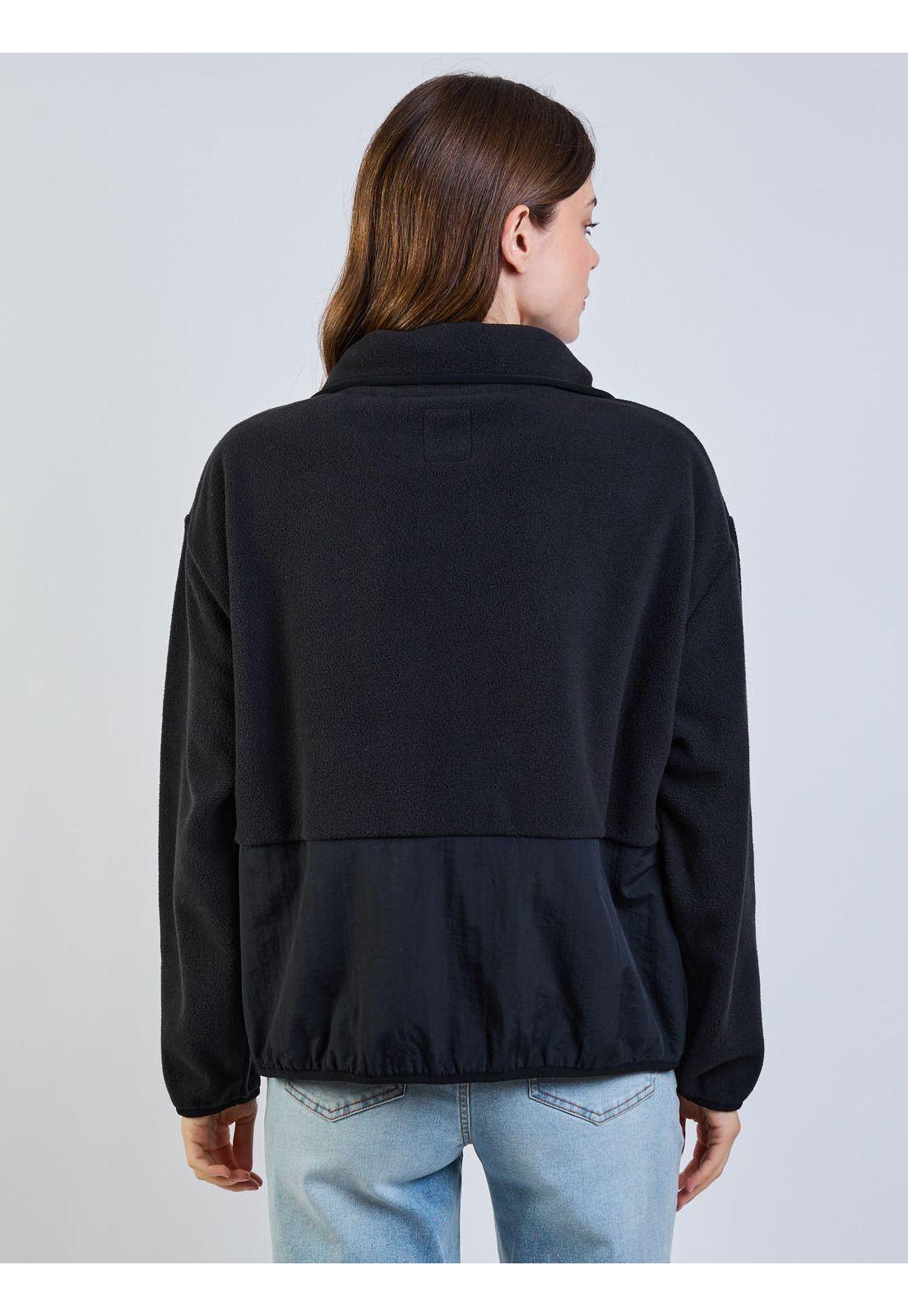 Poleron Polar Ecru Negro Mujer Maui And Sons-5