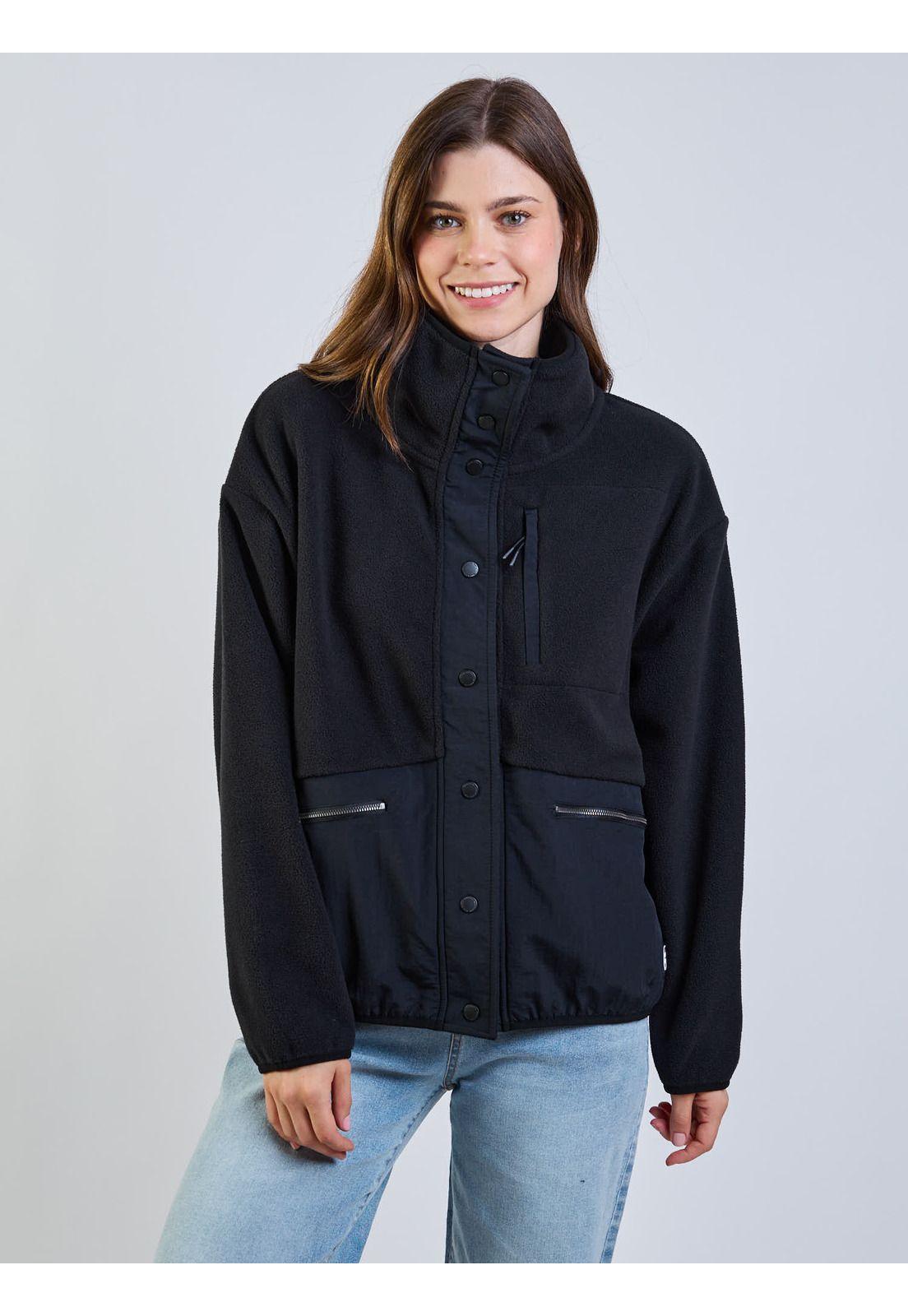 Poleron Polar Ecru Negro Mujer Maui And Sons-8