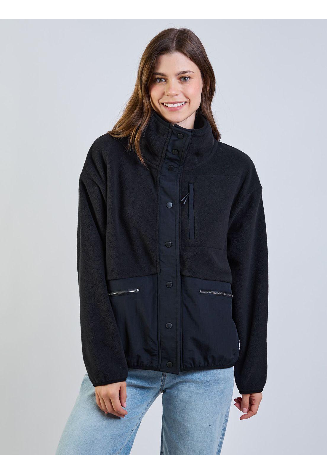 Poleron Polar Ecru Negro Mujer Maui And Sons-8