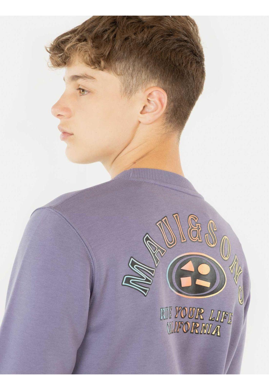 Poleron Logo Gradient Young Morado Juvenil Maui And Sons-2