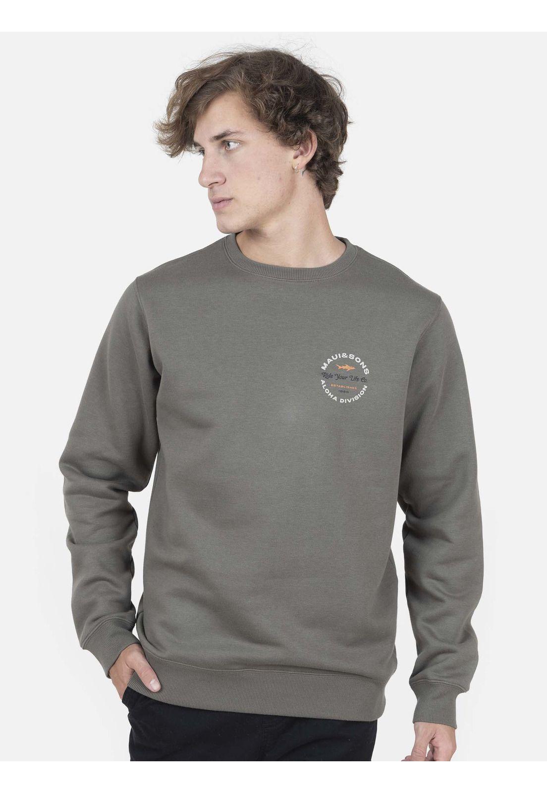 Poleron Hombre ALOHA DIVISION CREW Verde Maui and Sons-0